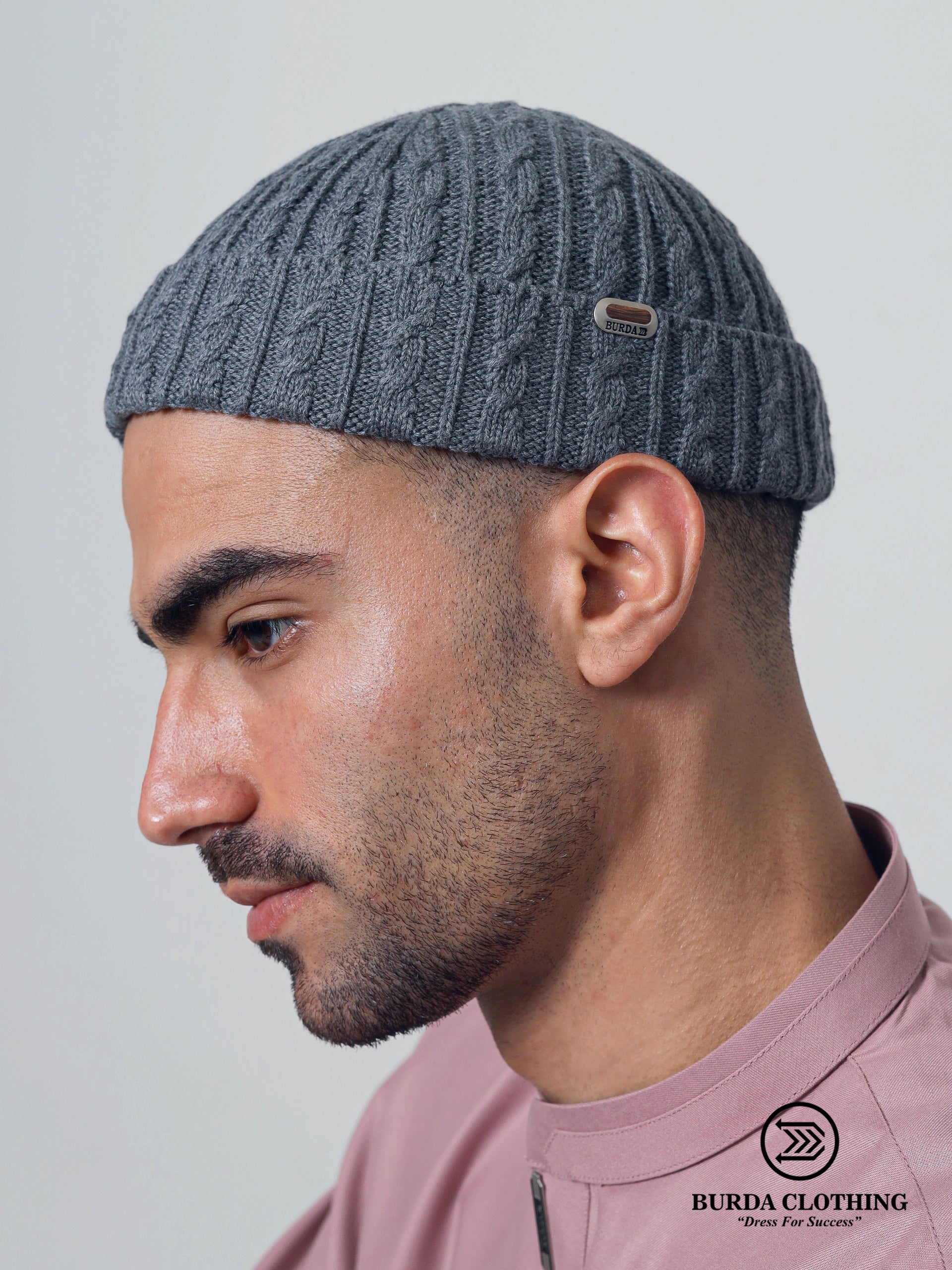 Folded Cable Design Beanie by Burdaclothing