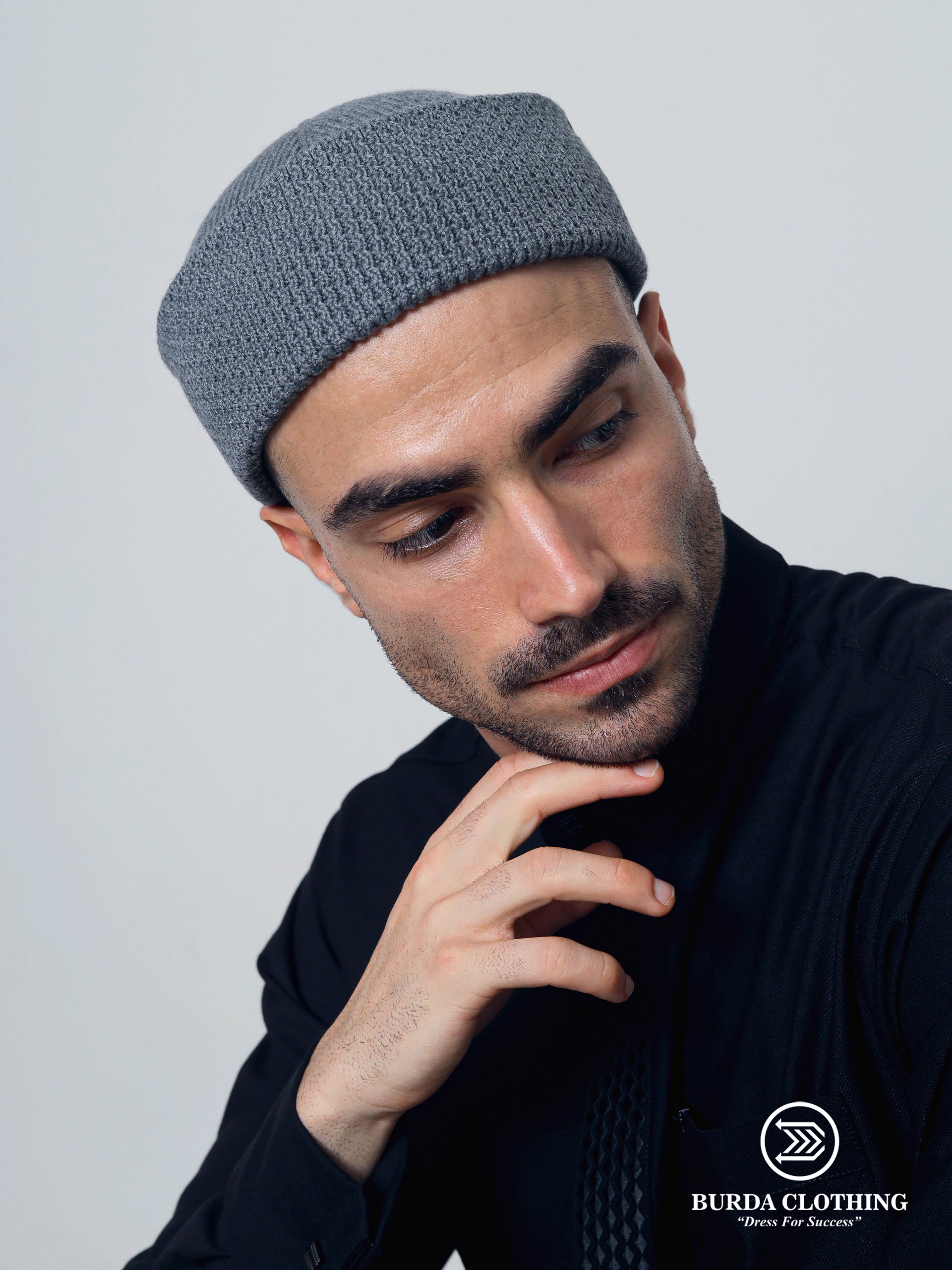 Folded Winter Beanie Gray by Burdaclothing