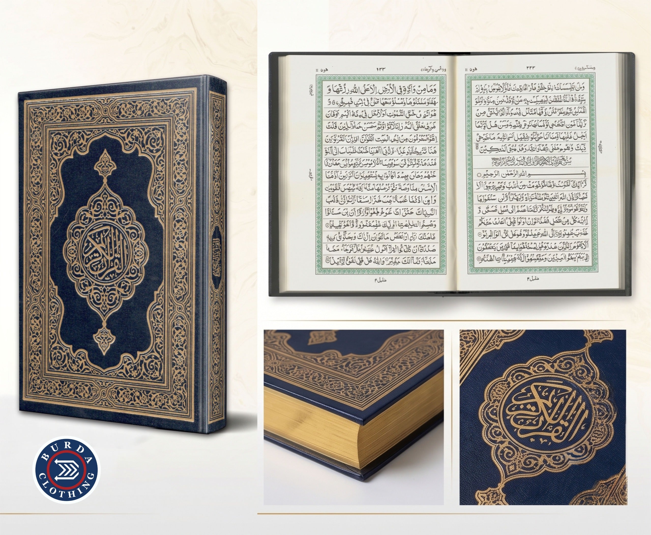 Hafizi Qur'an 15 line Indo-Pak print ( ORIGINAL SAUDI ARABIA) BLUE by Burdaclothing