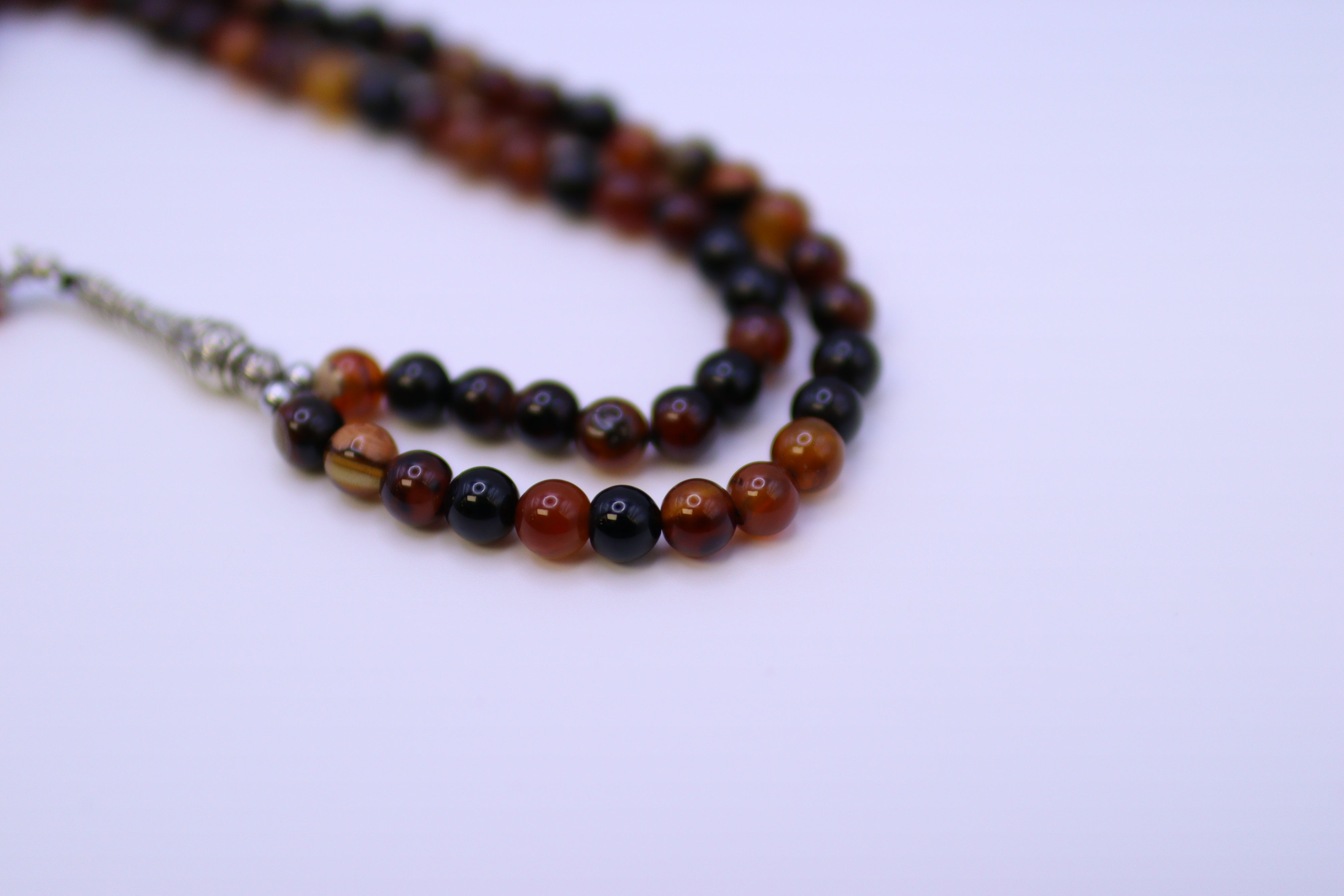 Islamic Tesbih Real stone 99 Prayer Beads 8mm - Brown by Burdaclothing