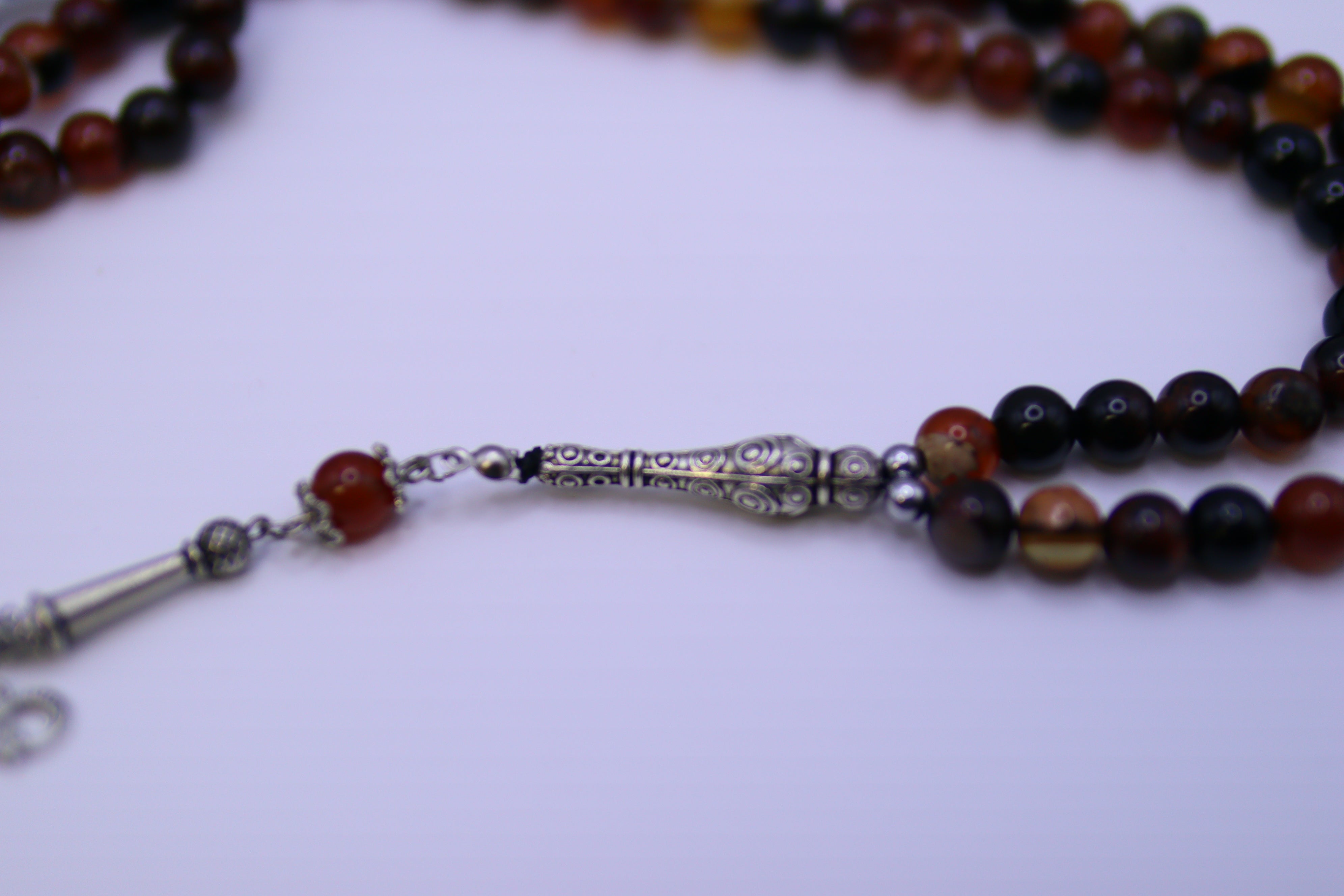 Islamic Tesbih Real stone 99 Prayer Beads 8mm - Brown by Burdaclothing