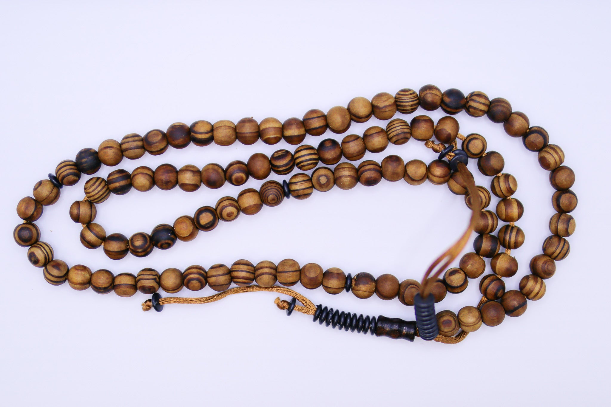 Islamic Tesbih wooden 99 Count Polished Prayer Beads 8mm - Brown by Burdaclothing