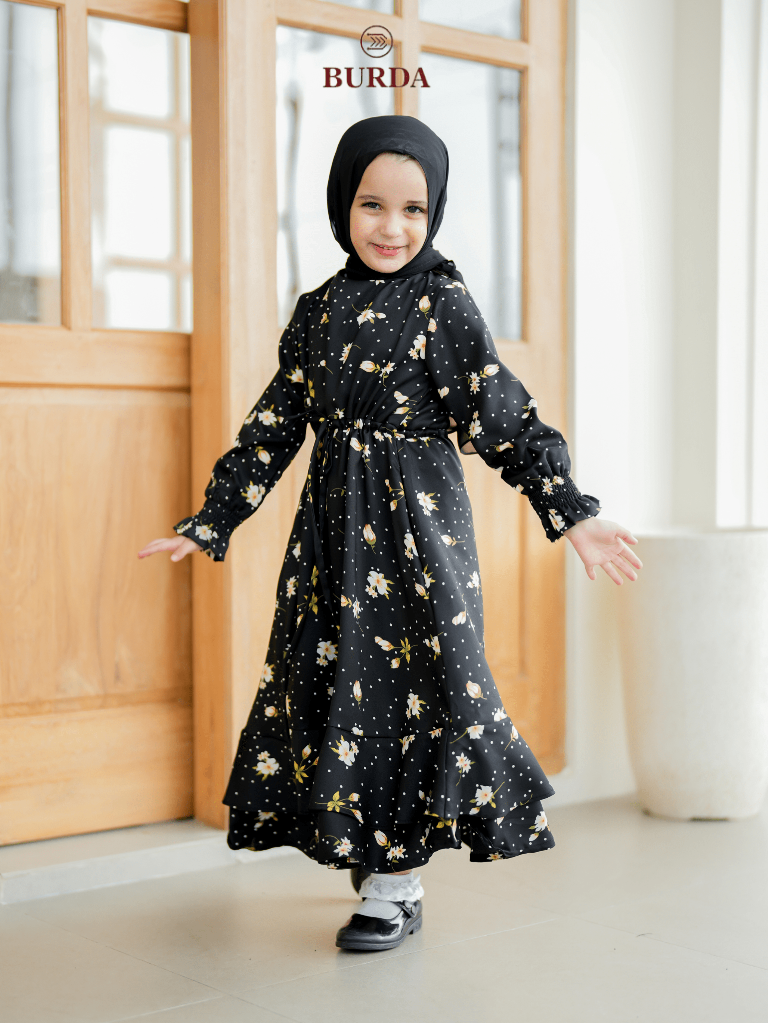 Burdaclothing Kid's Black Floral Dress (Copy) (Copy)