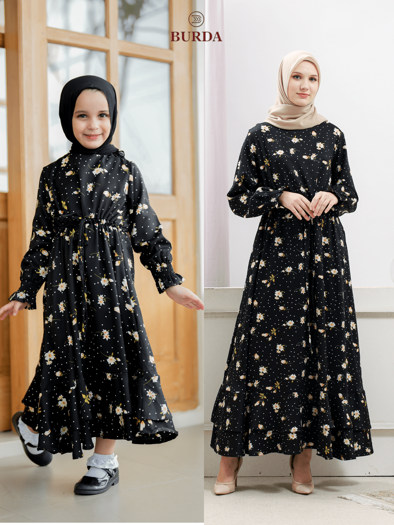 Burdaclothing Kid's Black Floral Dress (Copy) (Copy)