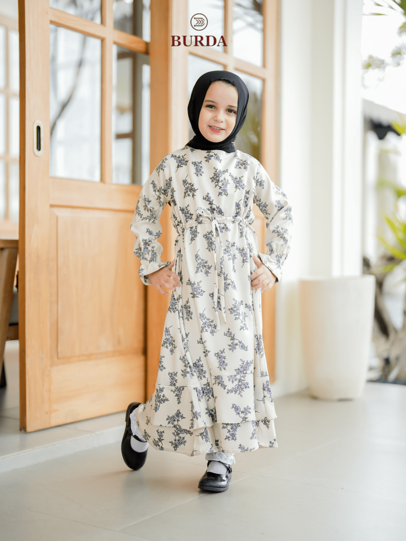 Burdaclothing Kid's Bone Floral Dress