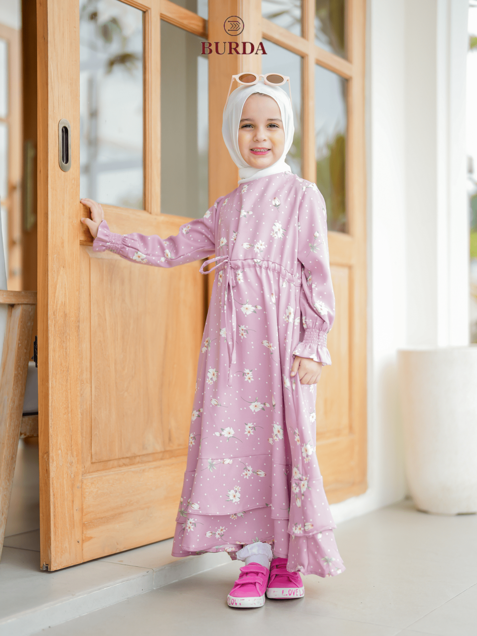 Burdaclothing Kid's Pink Floral Dress (Copy)