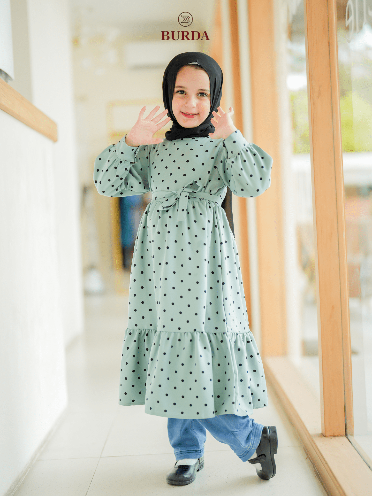 Burdaclothing Kid's Turquoise Polka Dot Dress (Copy)