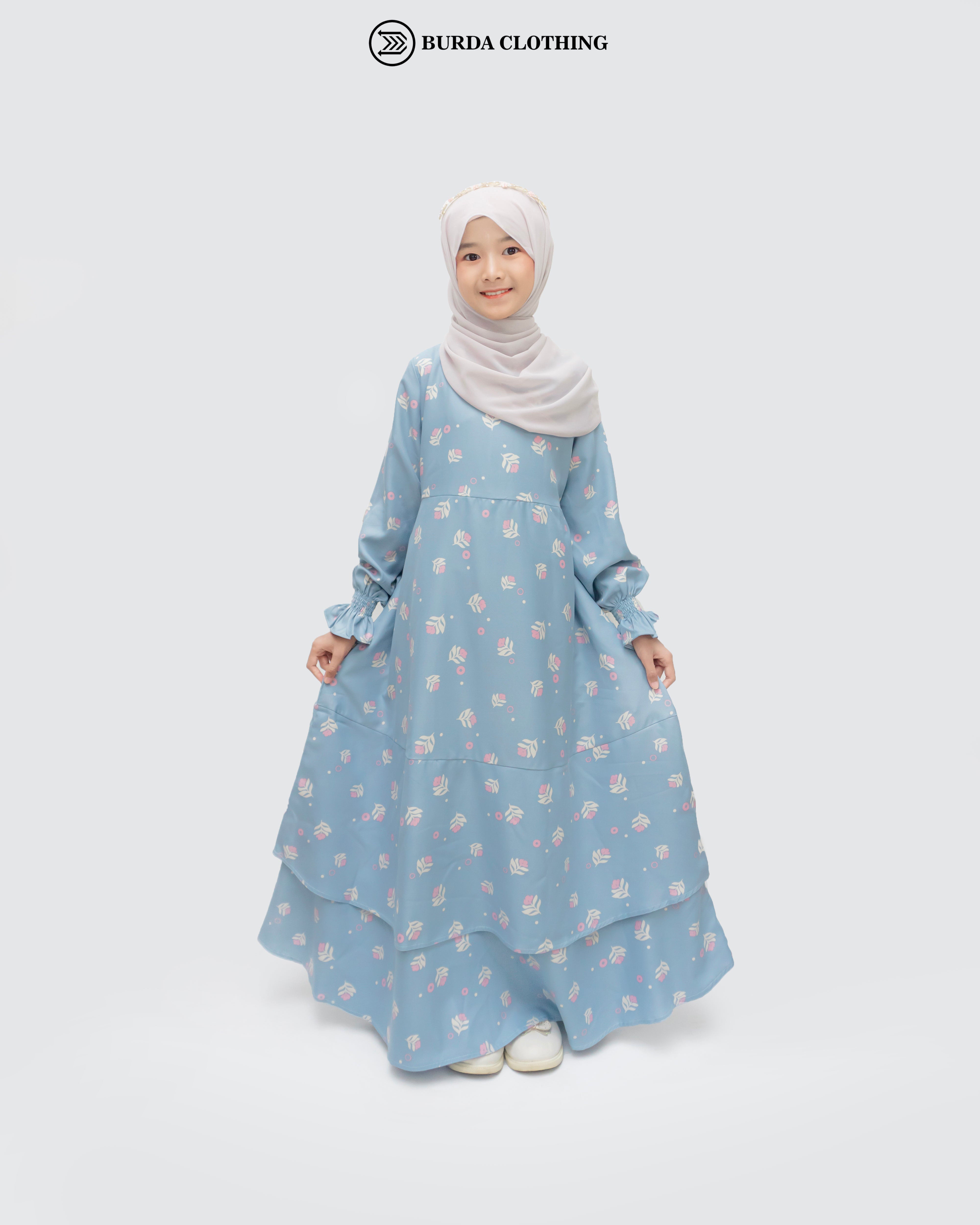 Kids Floral Blue Dress by Burdaclothing
