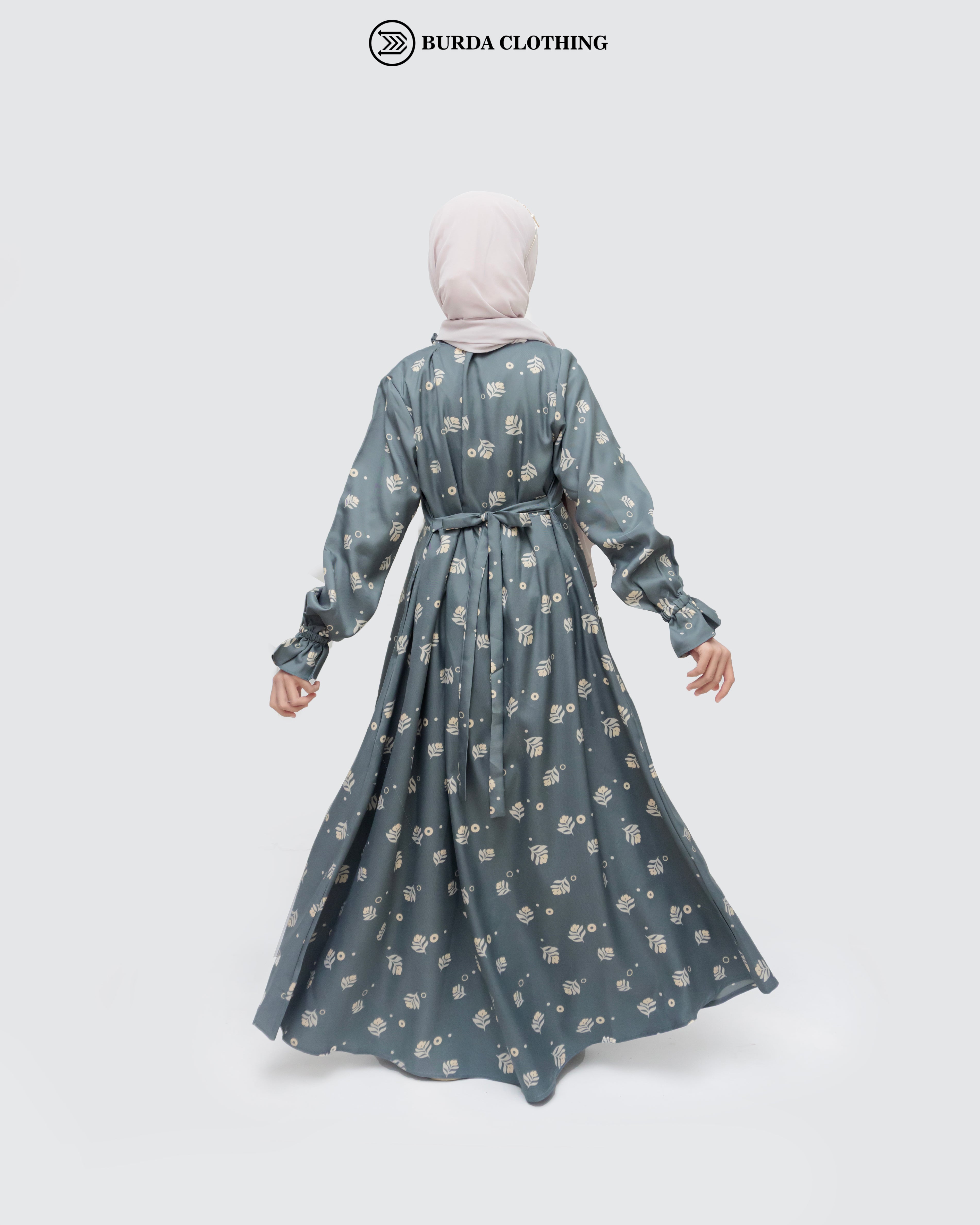 Kids Floral Dark Grey Dress by Burdaclothing