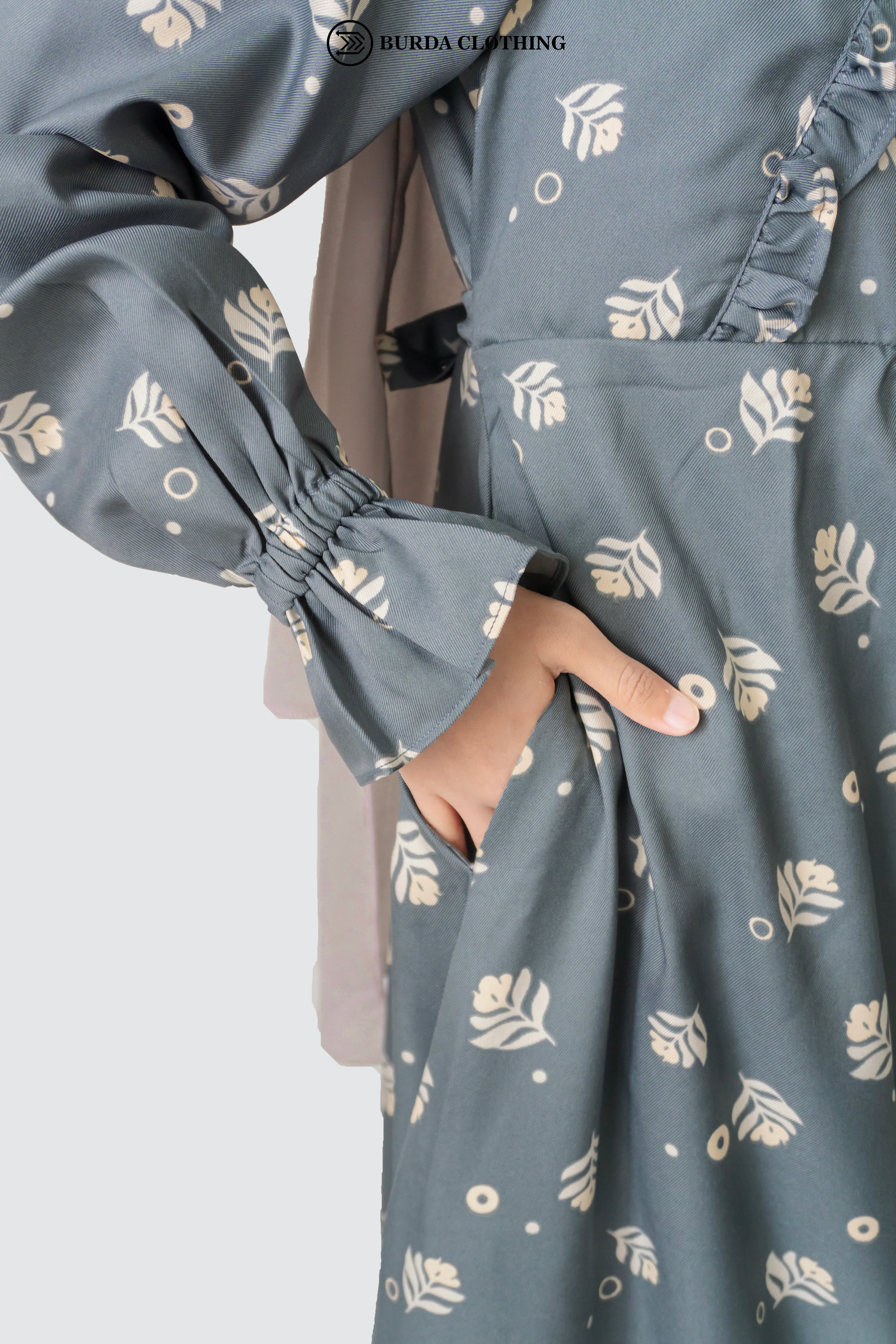 Kids Floral Dark Grey Dress by Burdaclothing