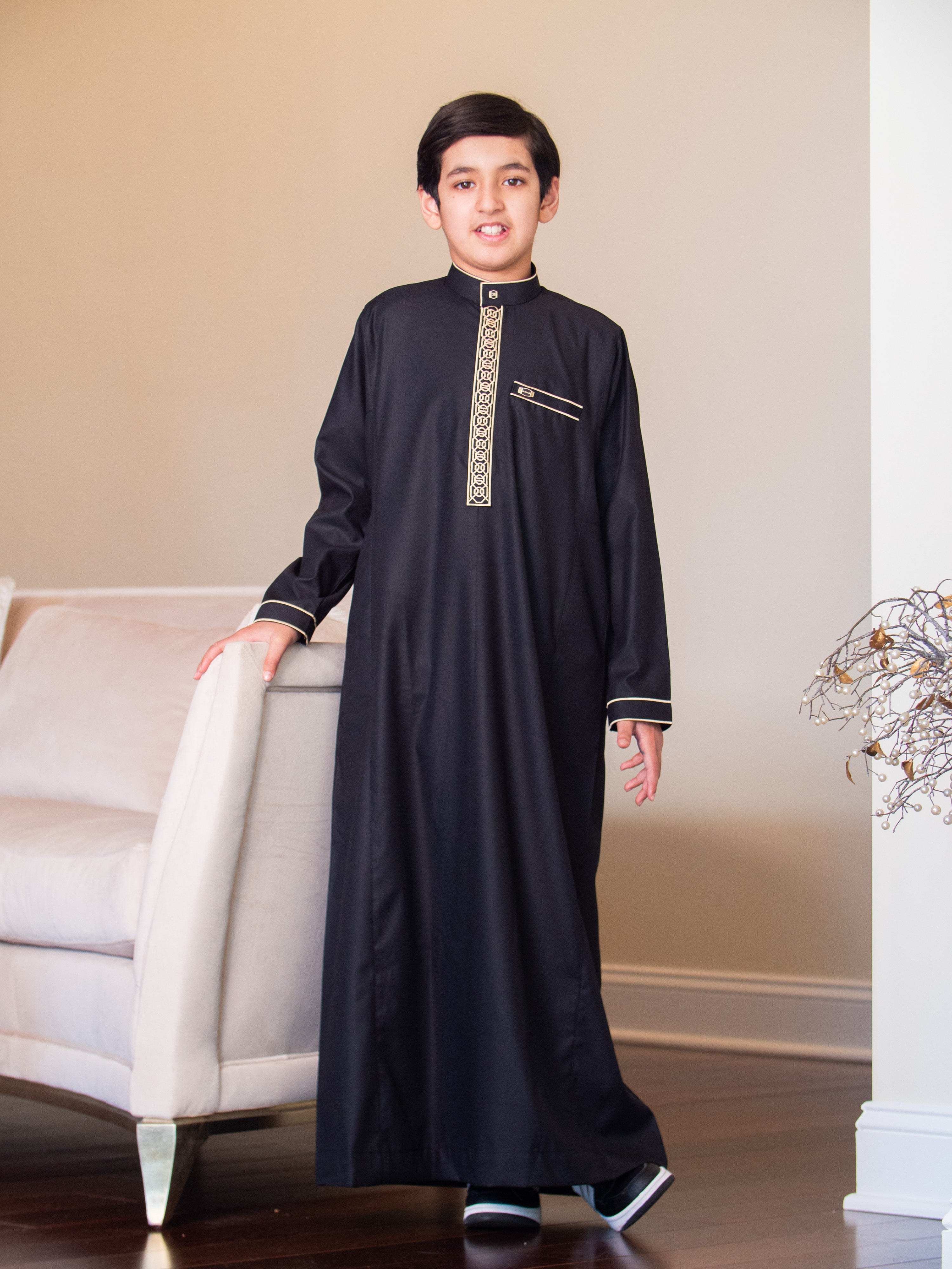 burdaclothing Kids Premium Thobe 111A Black (Father & Son)