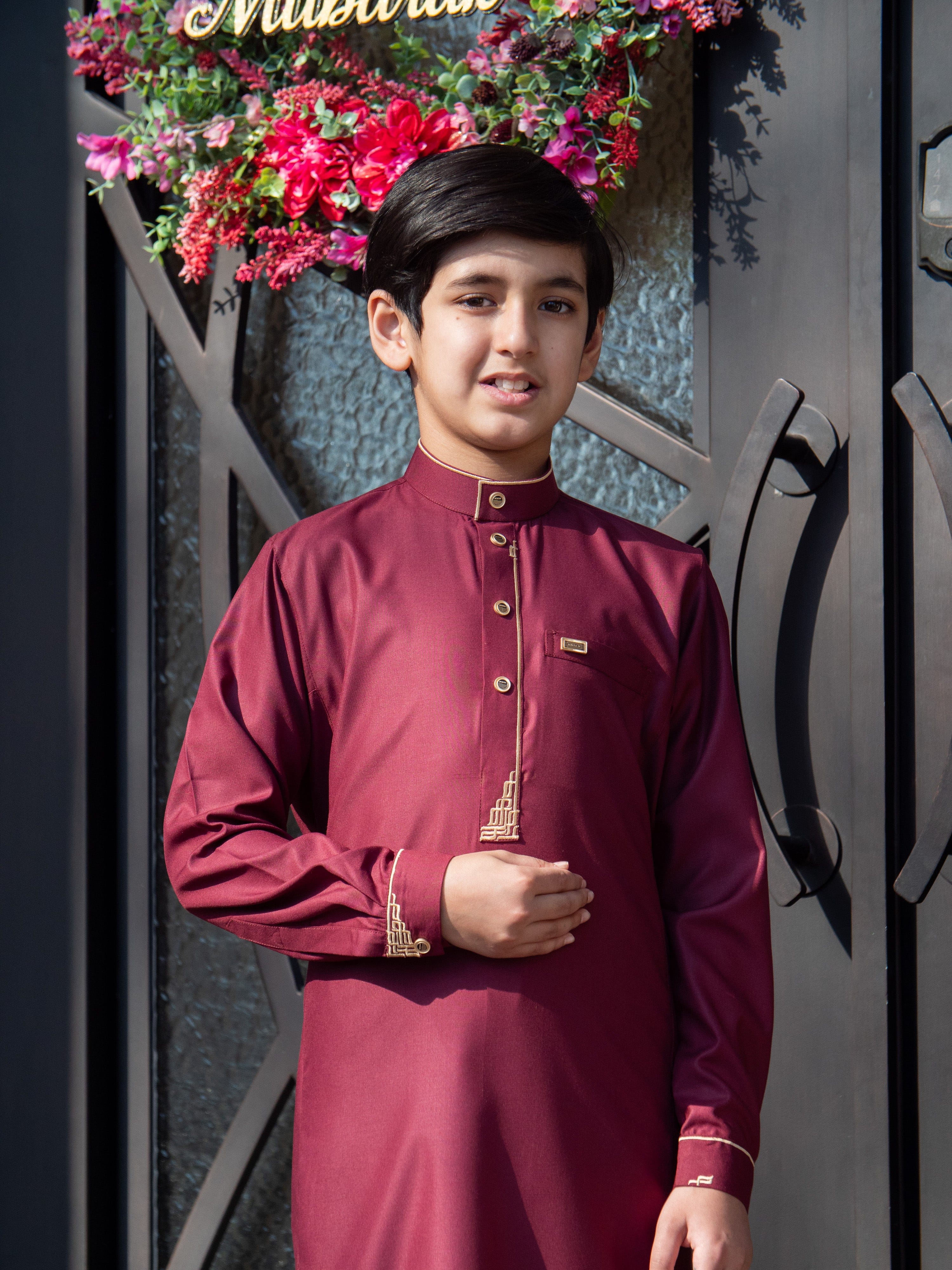 burdaclothing Kids Premium Thobe 114A Maroon (Father & Son)