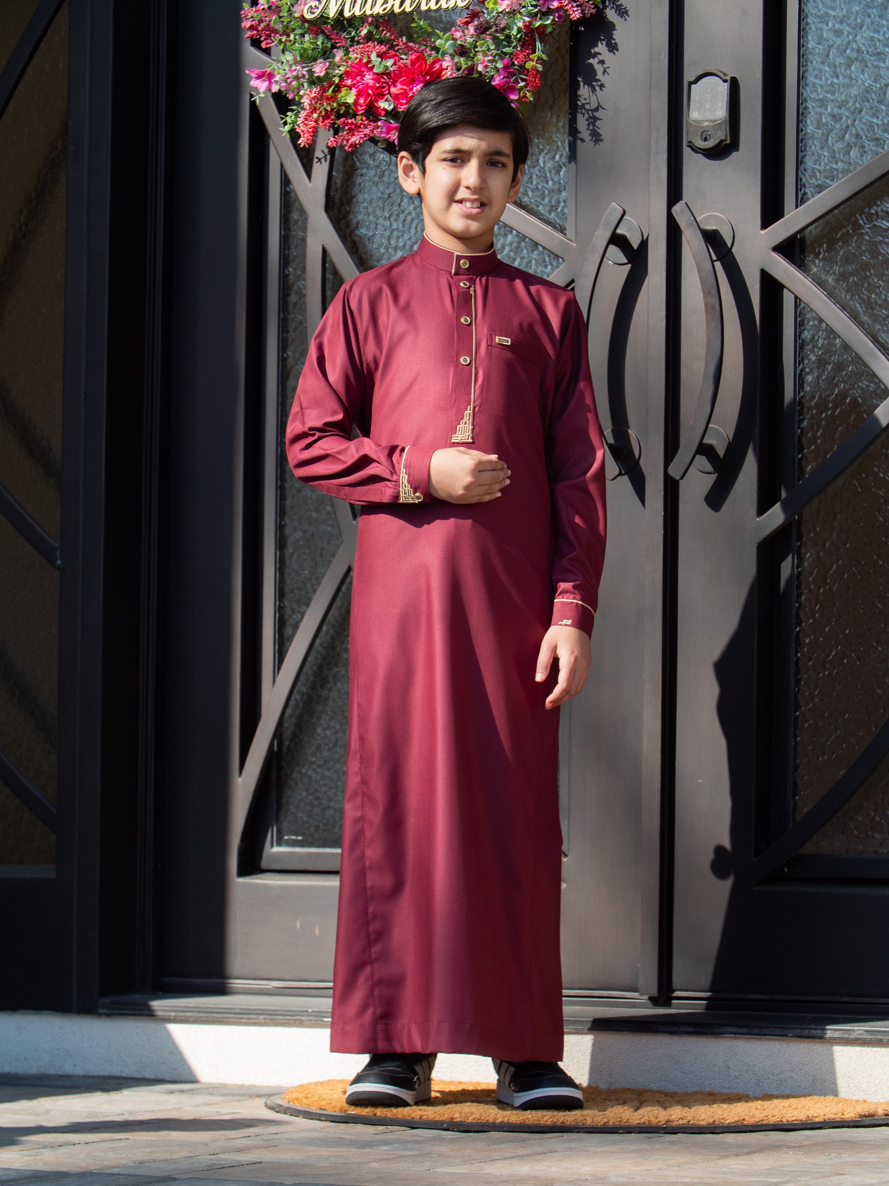 burdaclothing Kids Premium Thobe 114A Maroon (Father & Son)