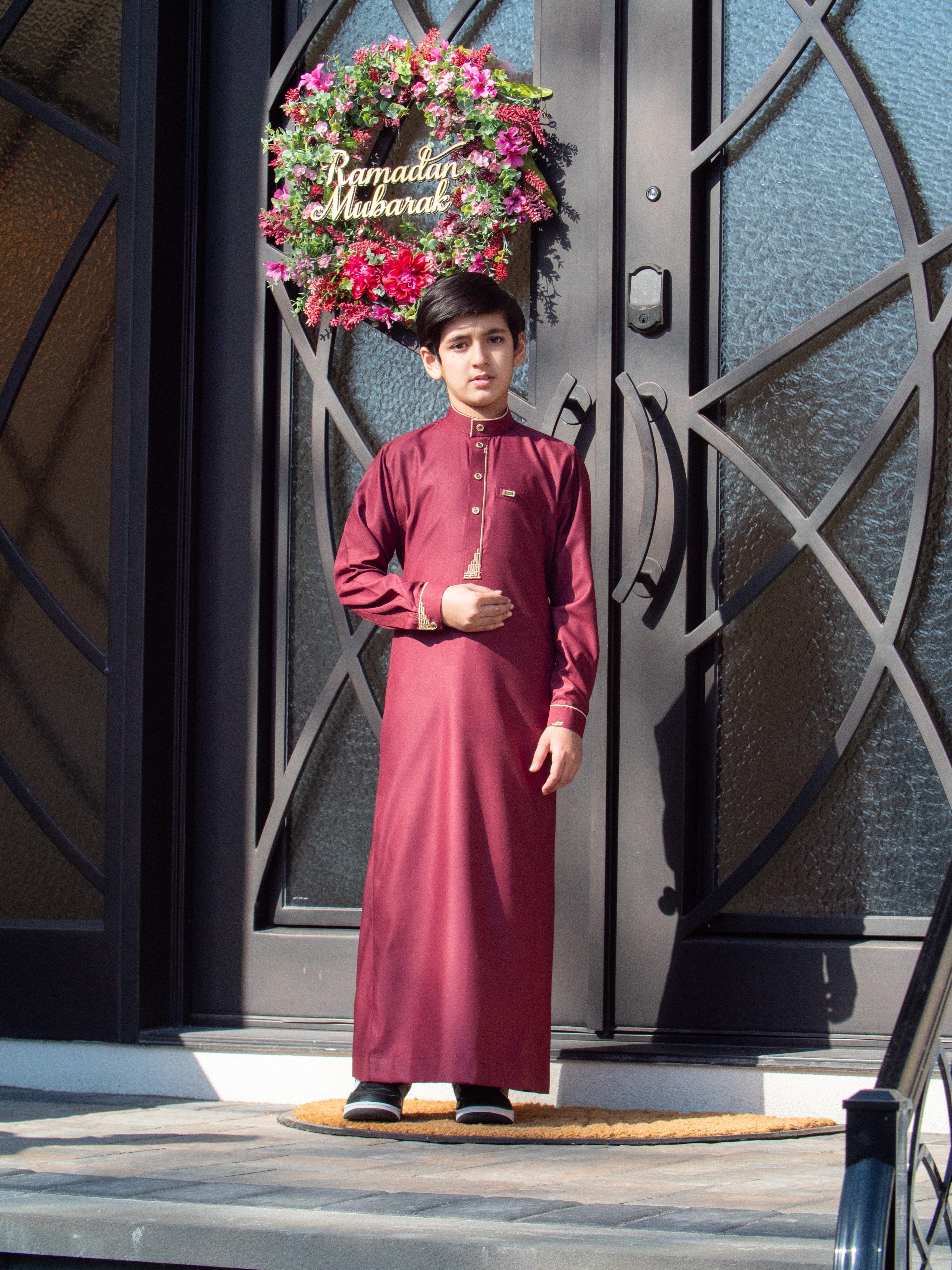 burdaclothing Kids Premium Thobe 114A Maroon (Father & Son)