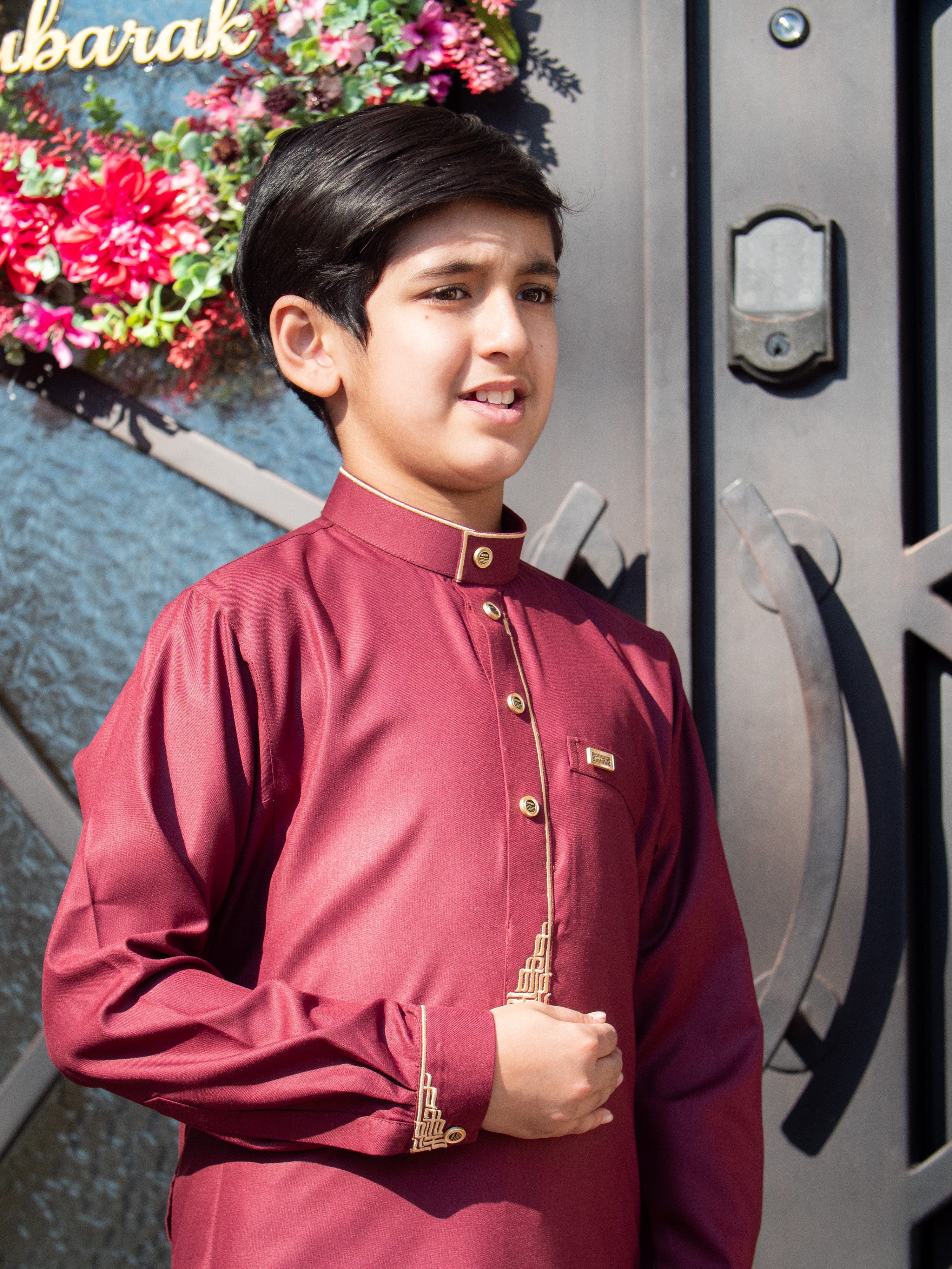 burdaclothing Kids Premium Thobe 114A Maroon (Father & Son)
