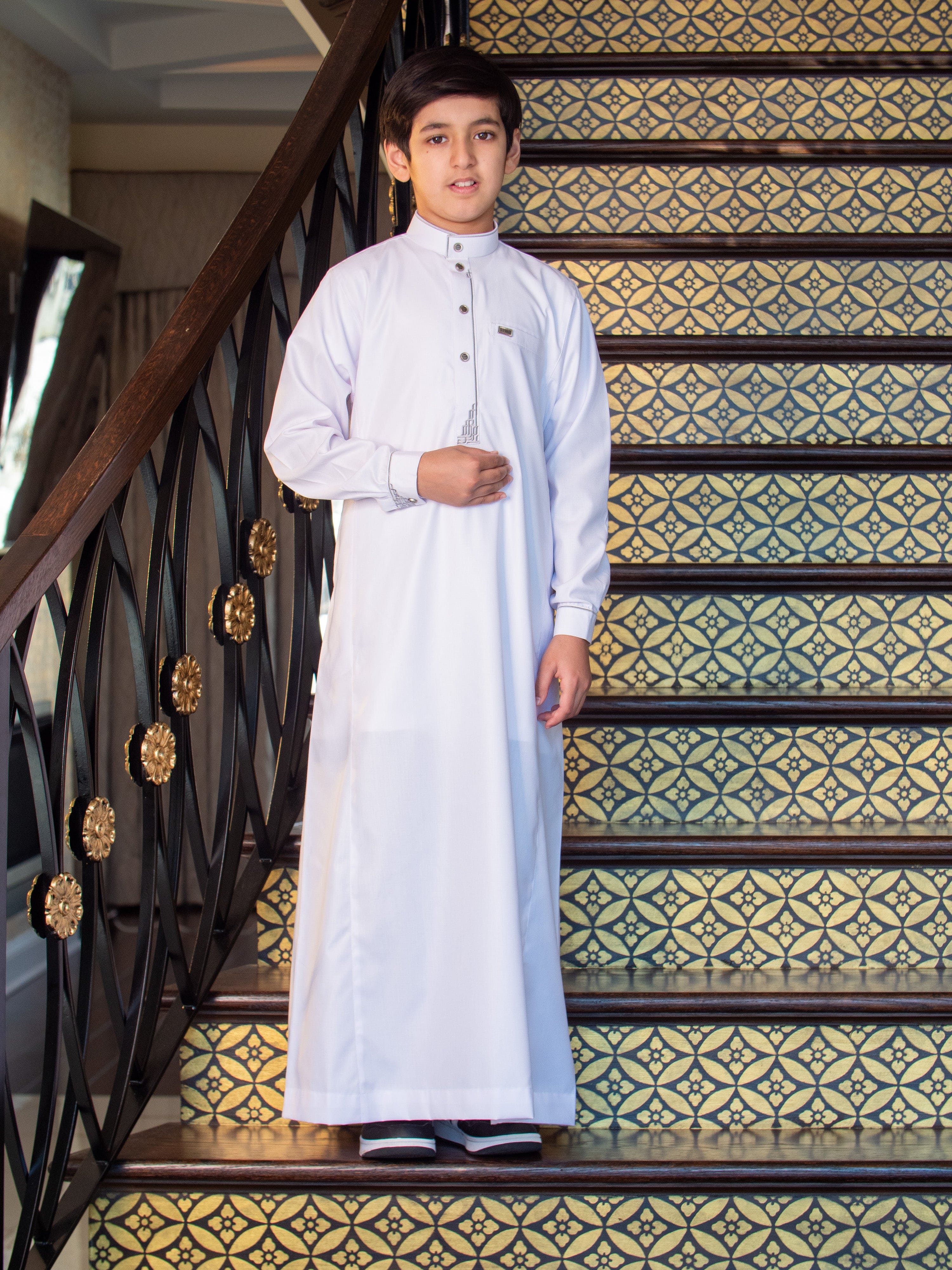 burdaclothing Kids Premium Thobe 114B White (Father & Son)