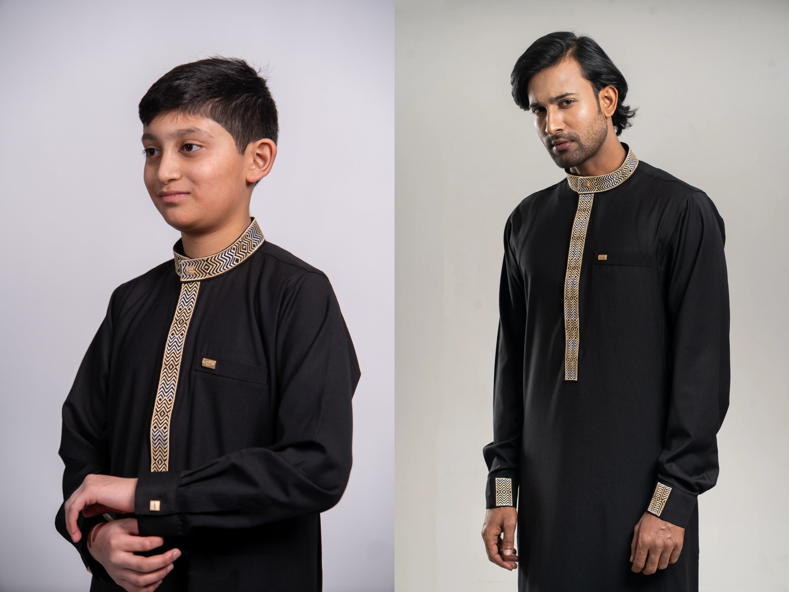 Kids Premium Thobe 215 Black (Father & Son) by Burdaclothing