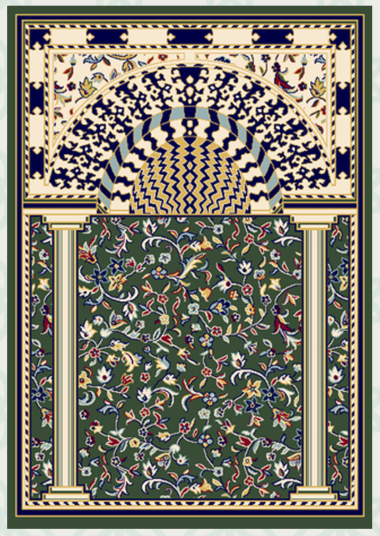 Medina 3D Carpet 1122-Green by Burdaclothing