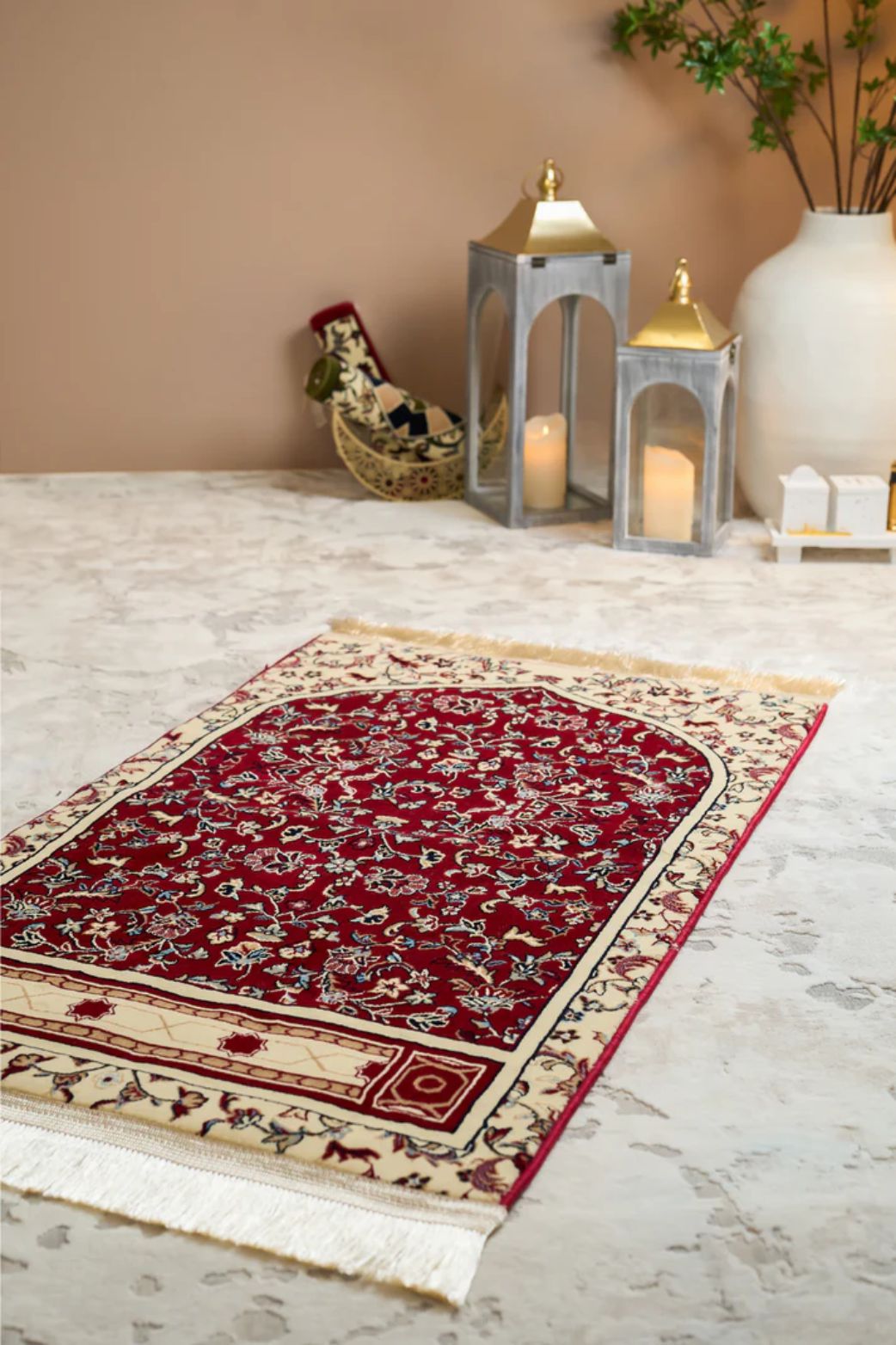 Medina Prayer Rug / Carpet By MADA 0346-Red by Burdaclothing