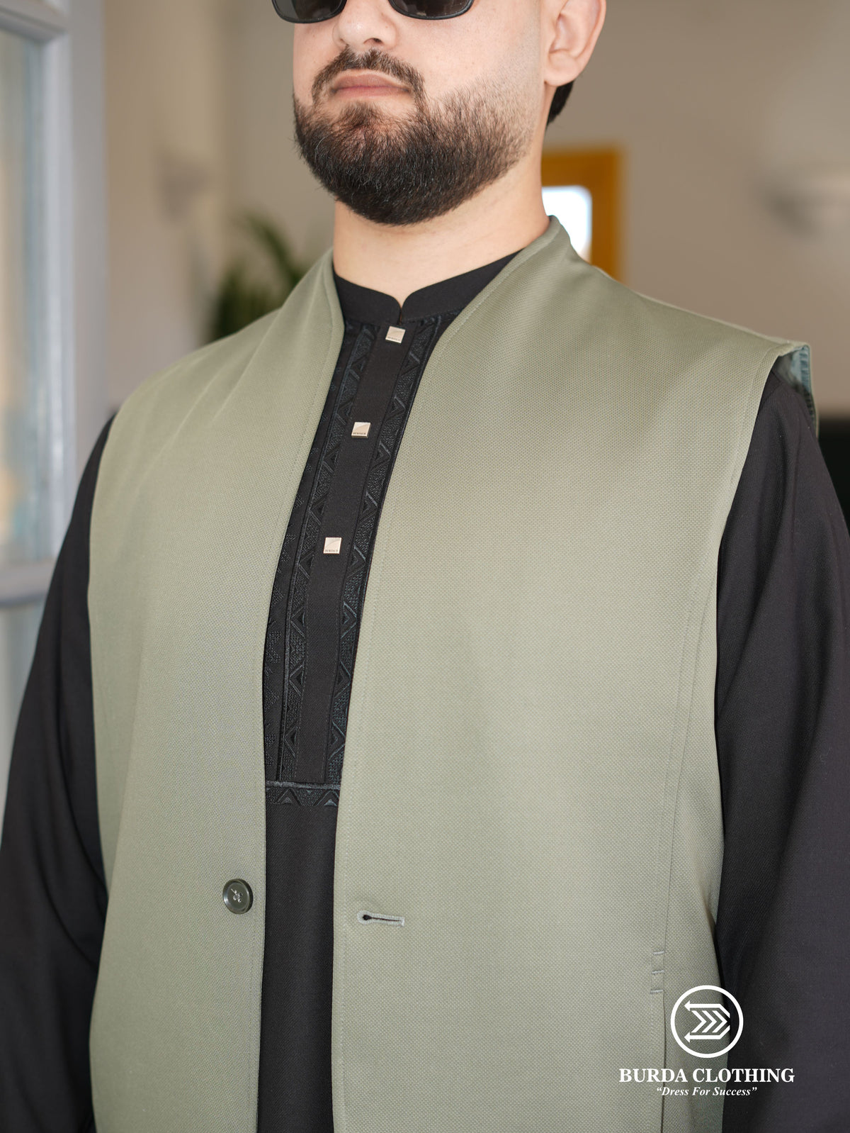 Mens Waistcoat- Lime Green by Burdaclothing