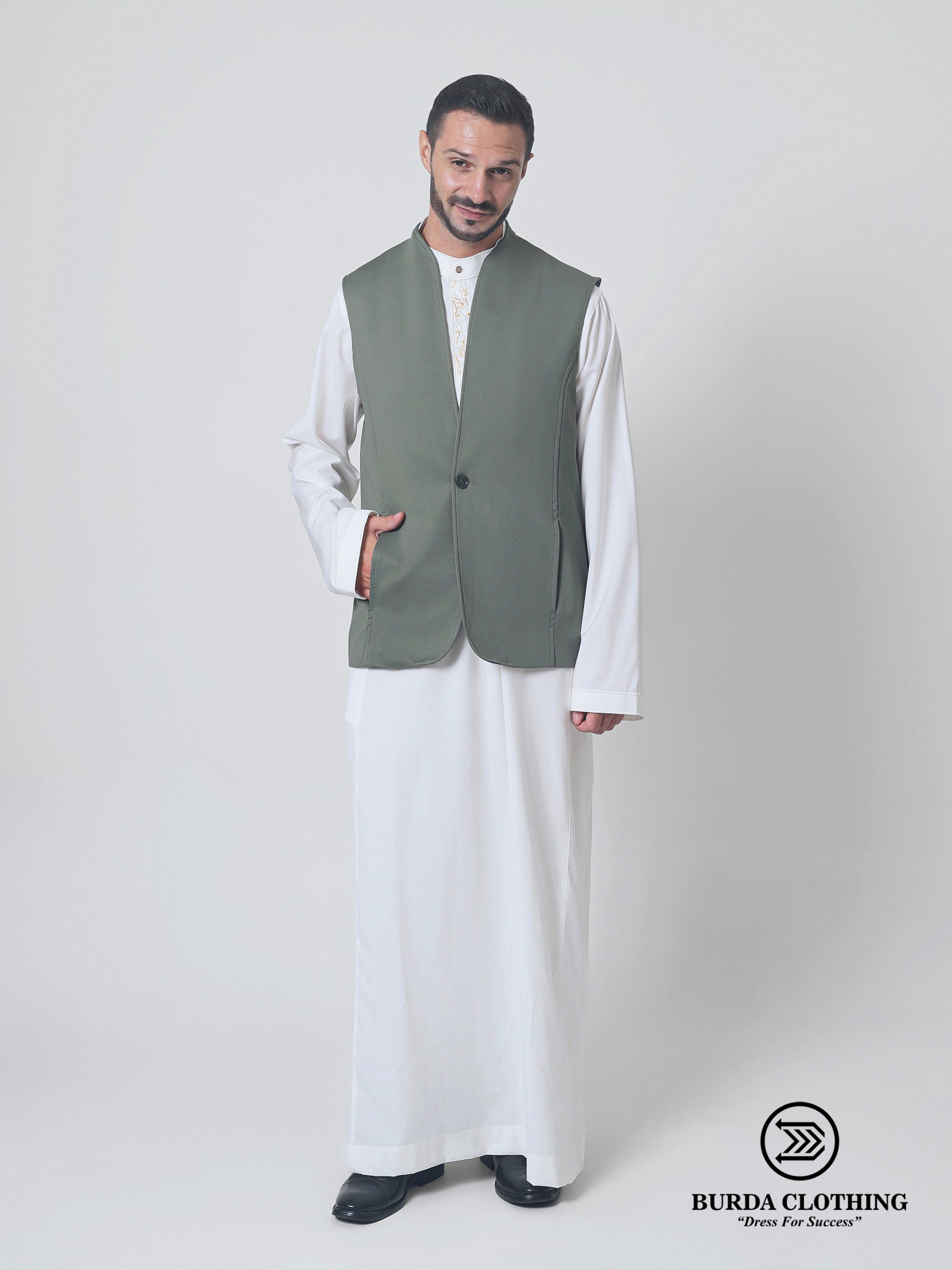 Mens Waistcoat- Lime Green by Burdaclothing