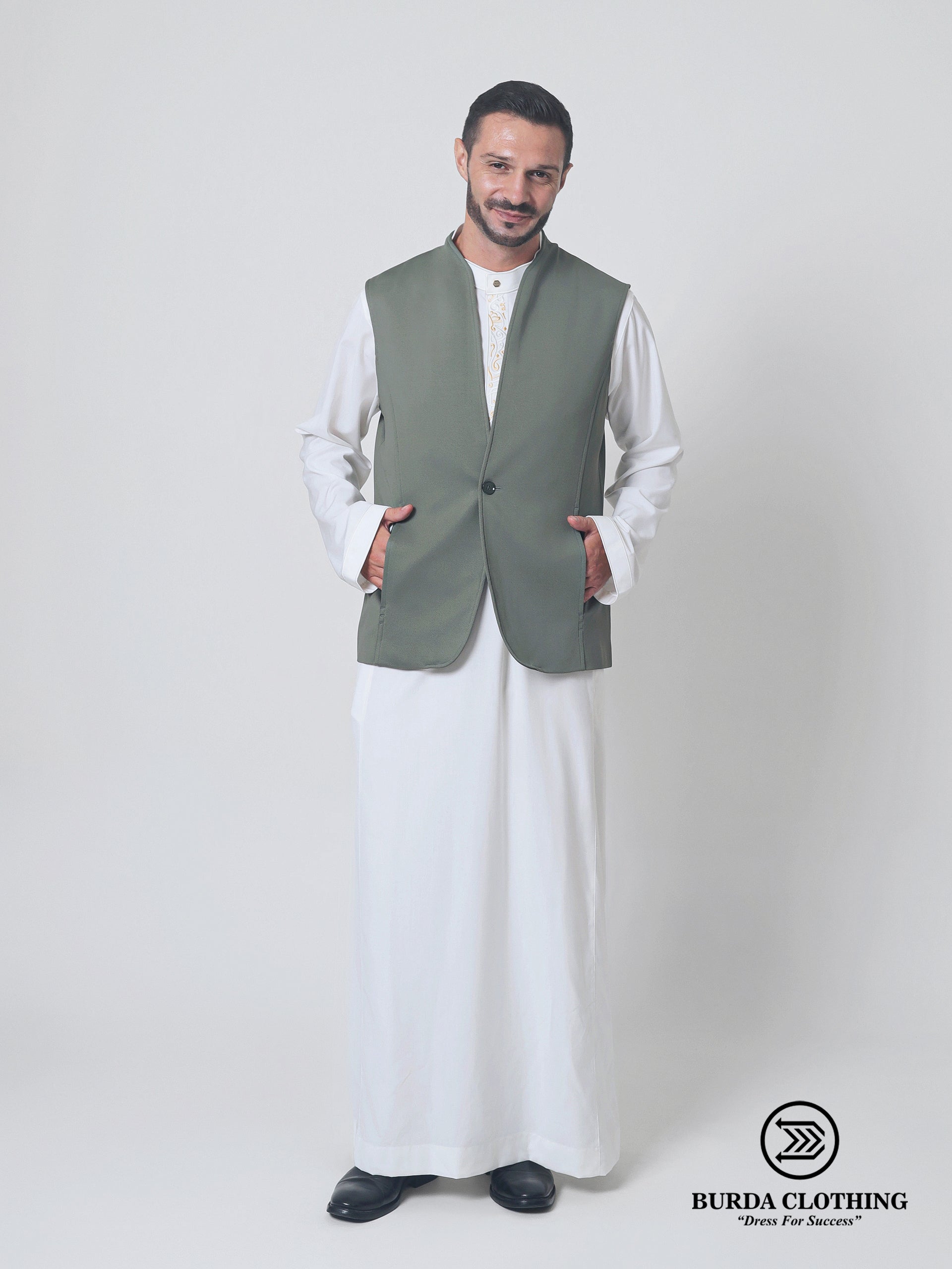 Mens Waistcoat- Lime Green by Burdaclothing