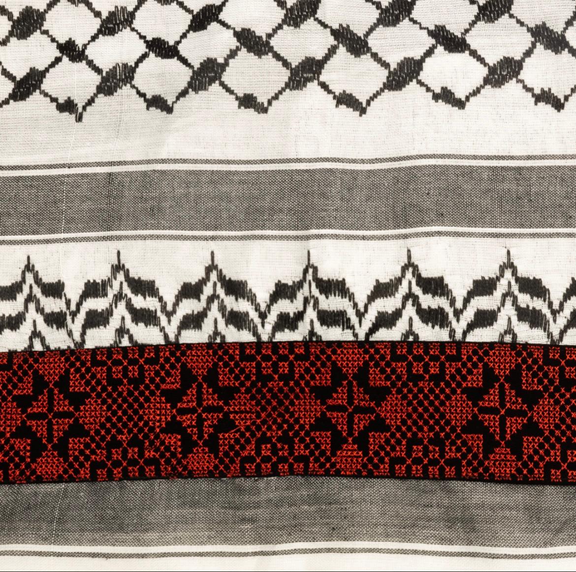 Nablus Kufiya Red Embroidery by Burdaclothing