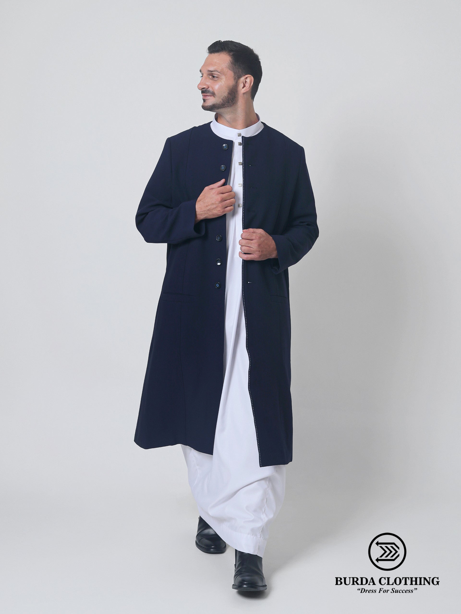 Navy Blue Overcoat by Burdaclothing