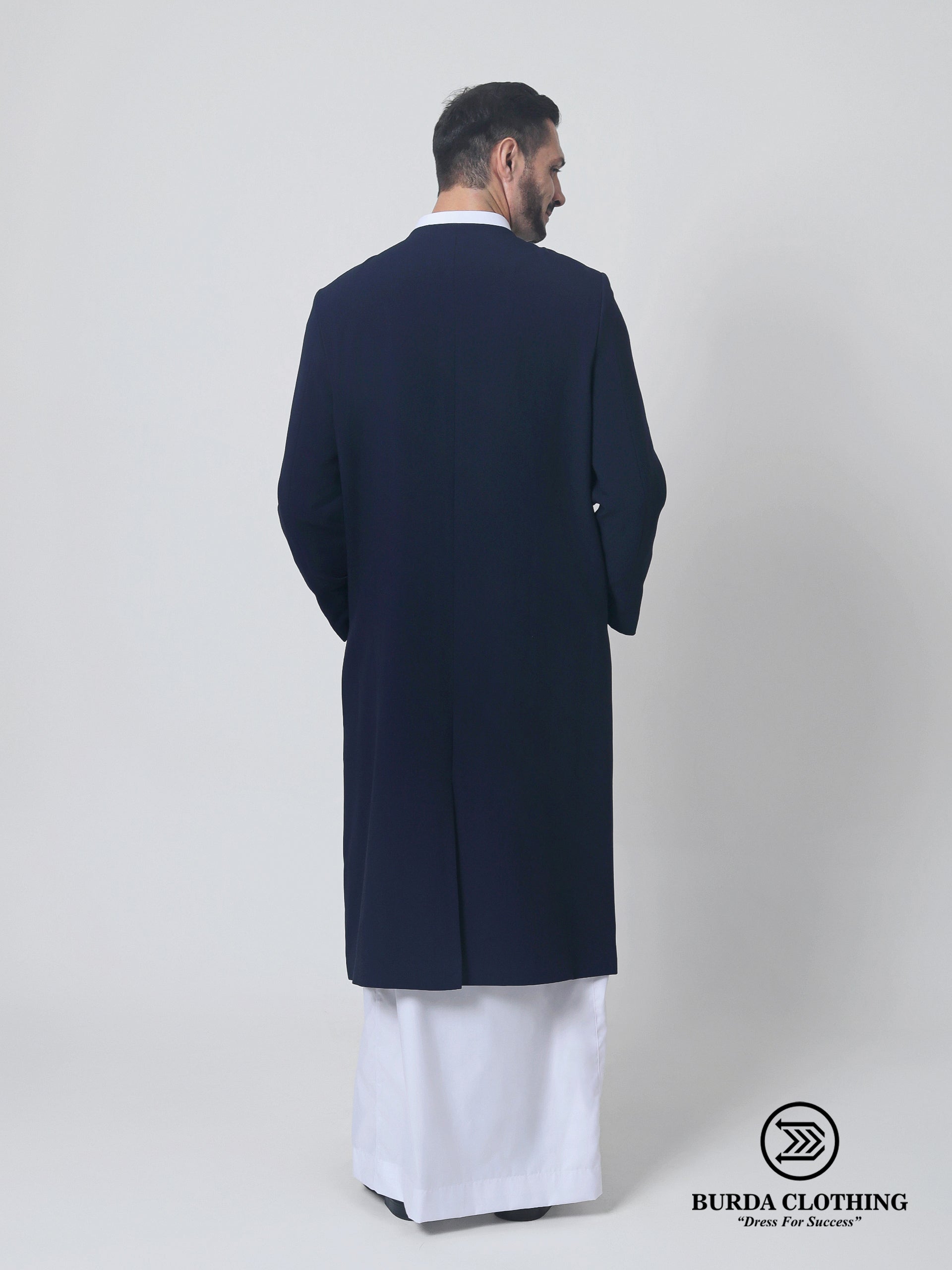 Navy Blue Overcoat by Burdaclothing