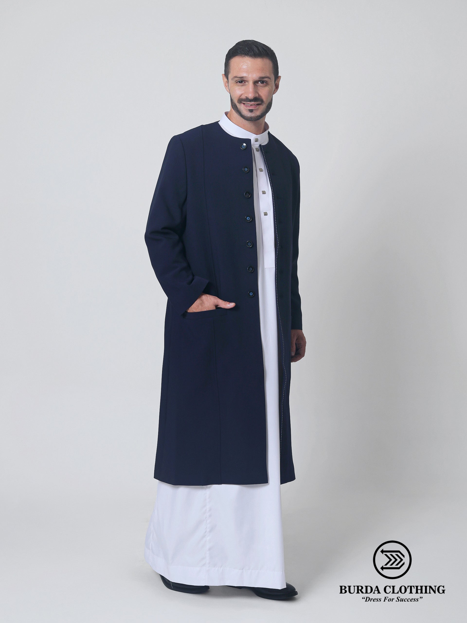 Navy Blue Overcoat by Burdaclothing