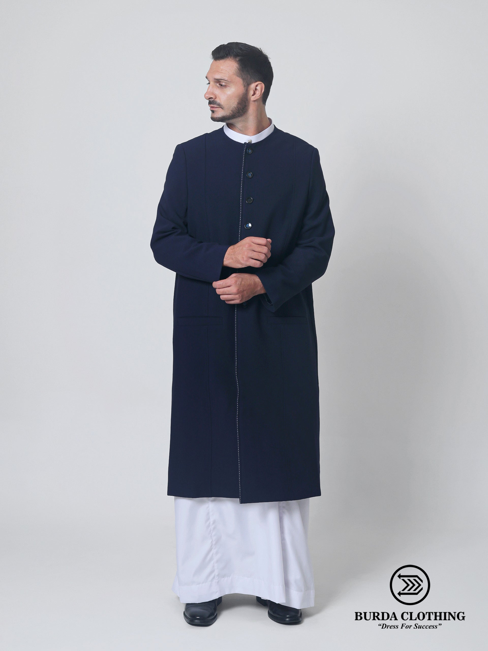 Navy Blue Overcoat by Burdaclothing
