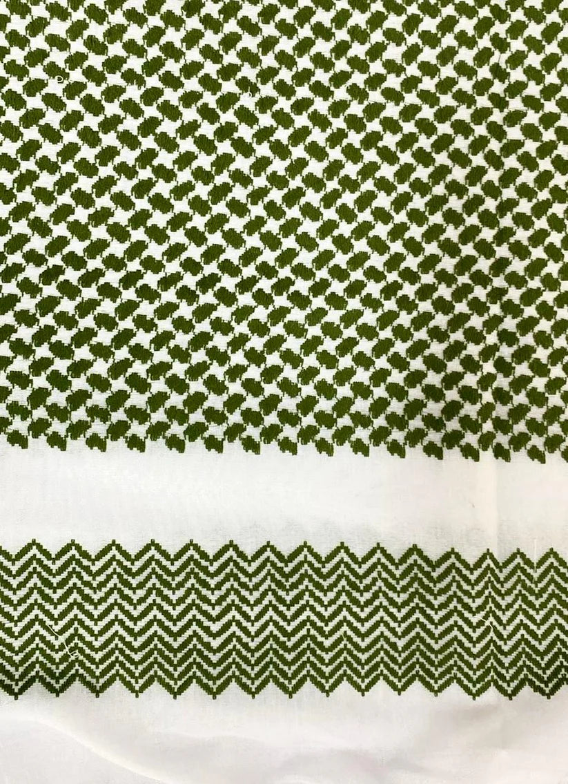 Olive Nablus Kufiya by Burdaclothing