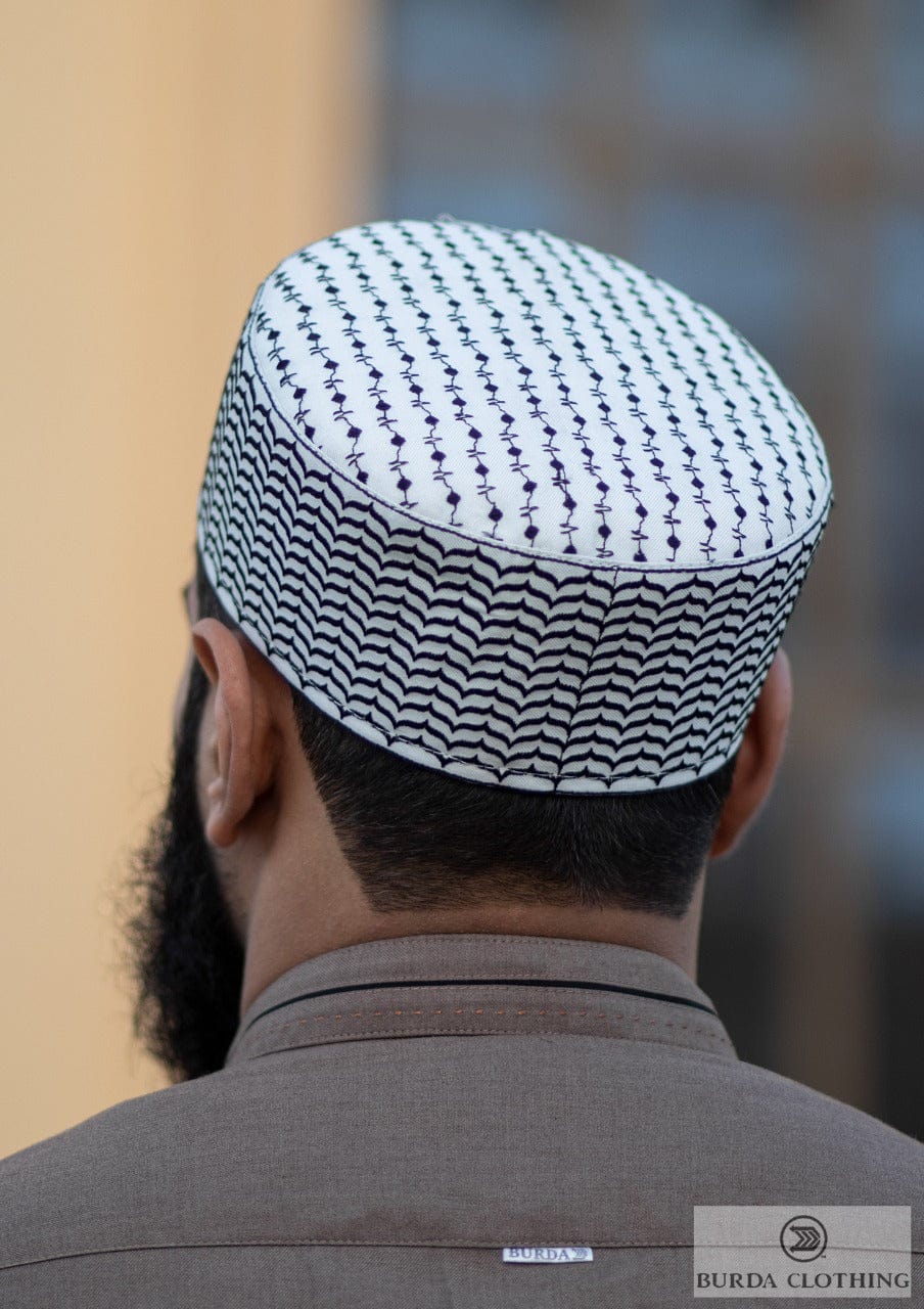 burdaclothing Palestine Kufiya Kufi (WHITE)