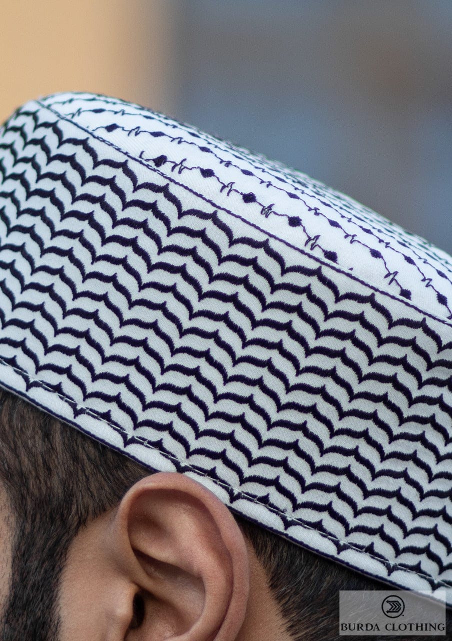 burdaclothing Palestine Kufiya Kufi (WHITE)