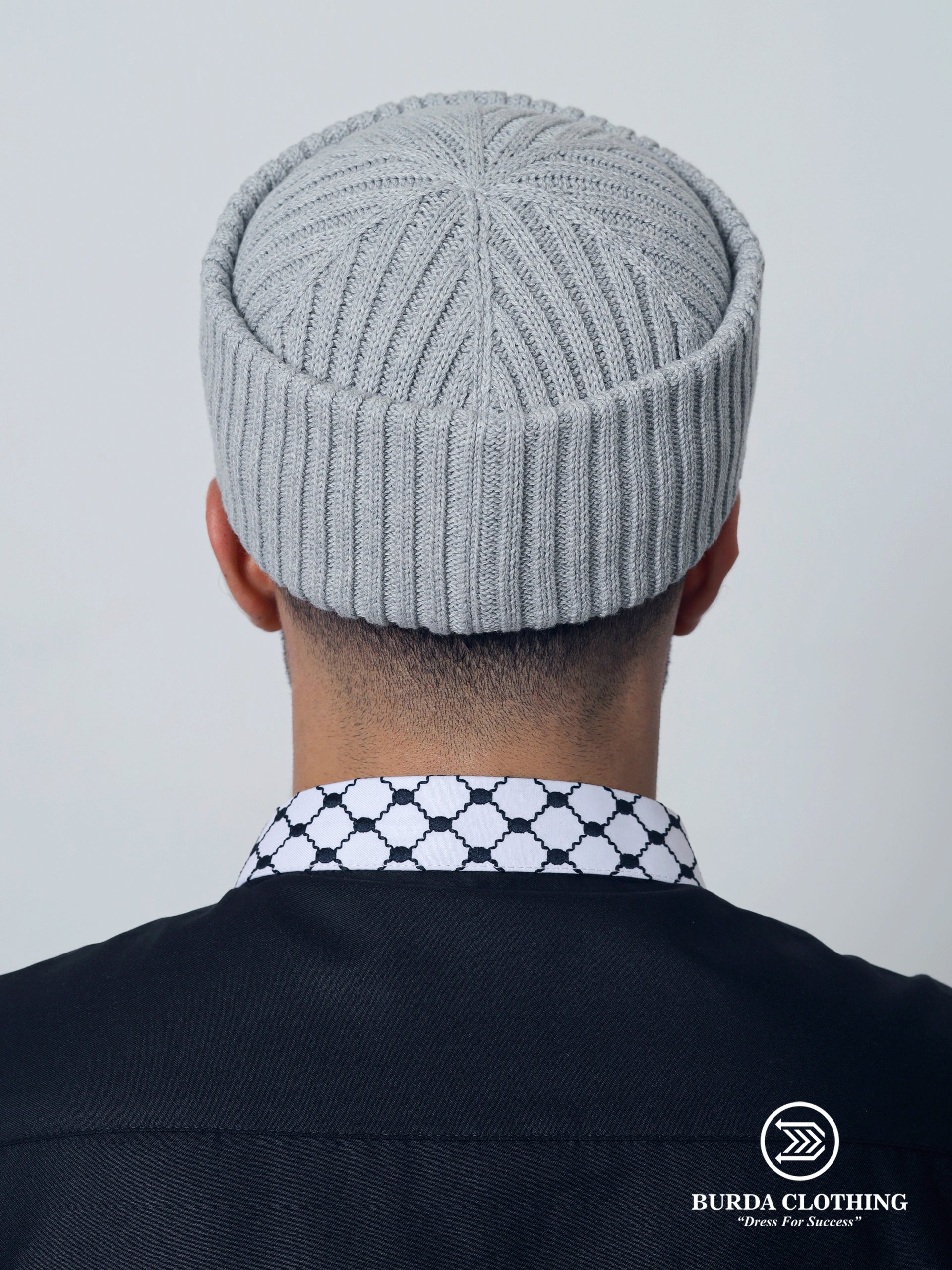 Palestine Map Folded Beanie Gray by Burdaclothing