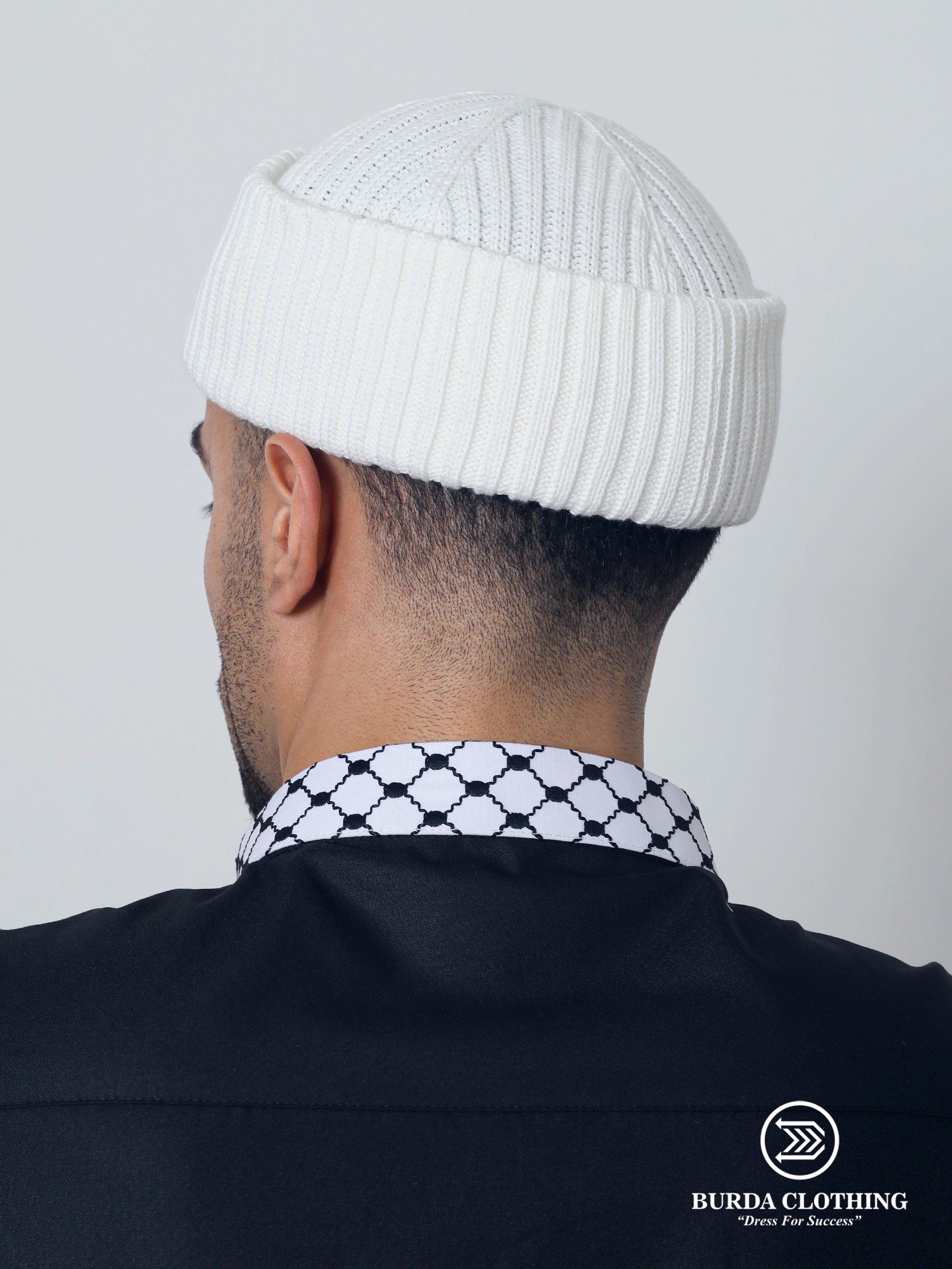 Palestine Map Folded Beanie Off White by Burdaclothing