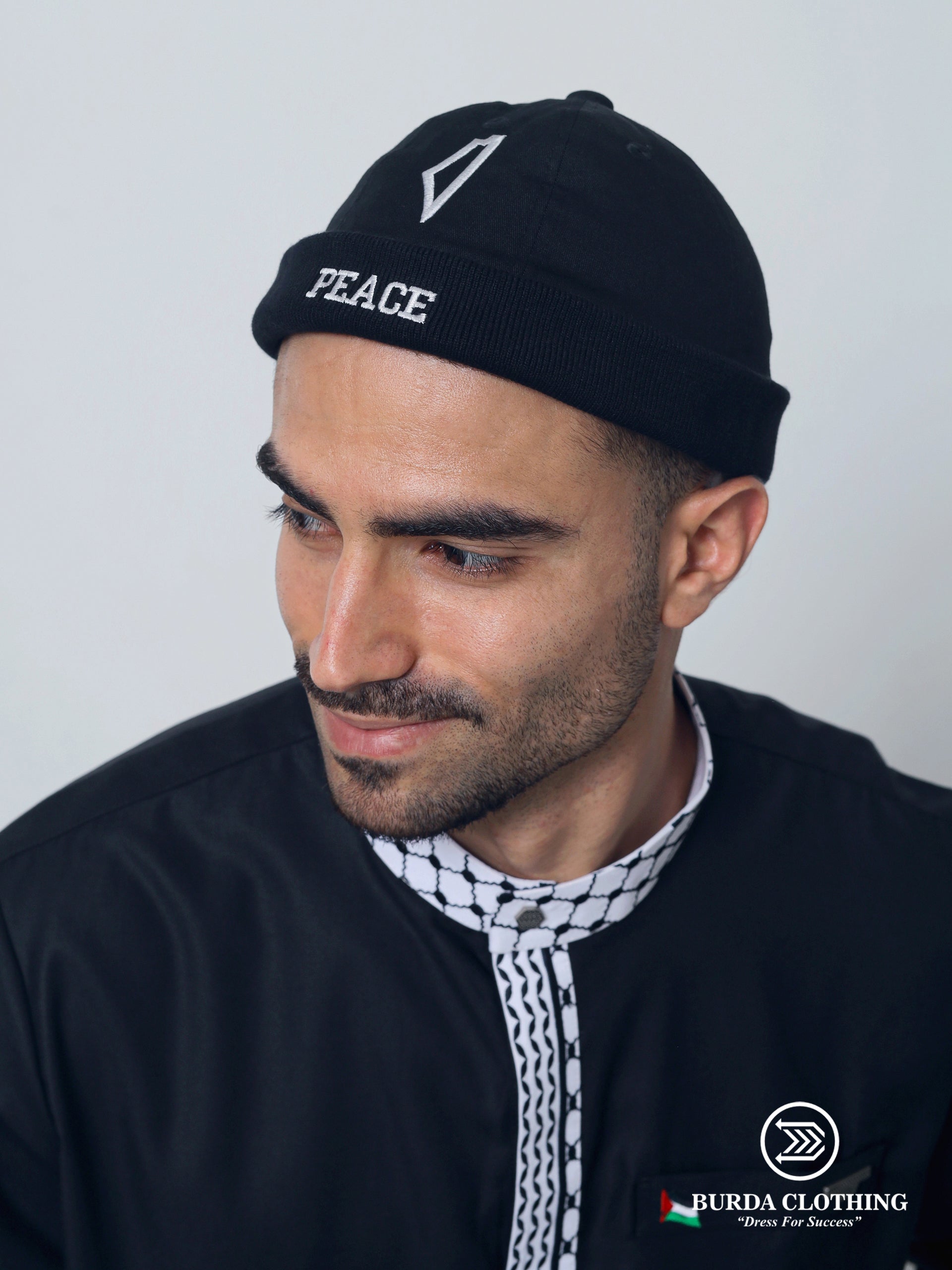 Peace Brimless Hat by Burdaclothing