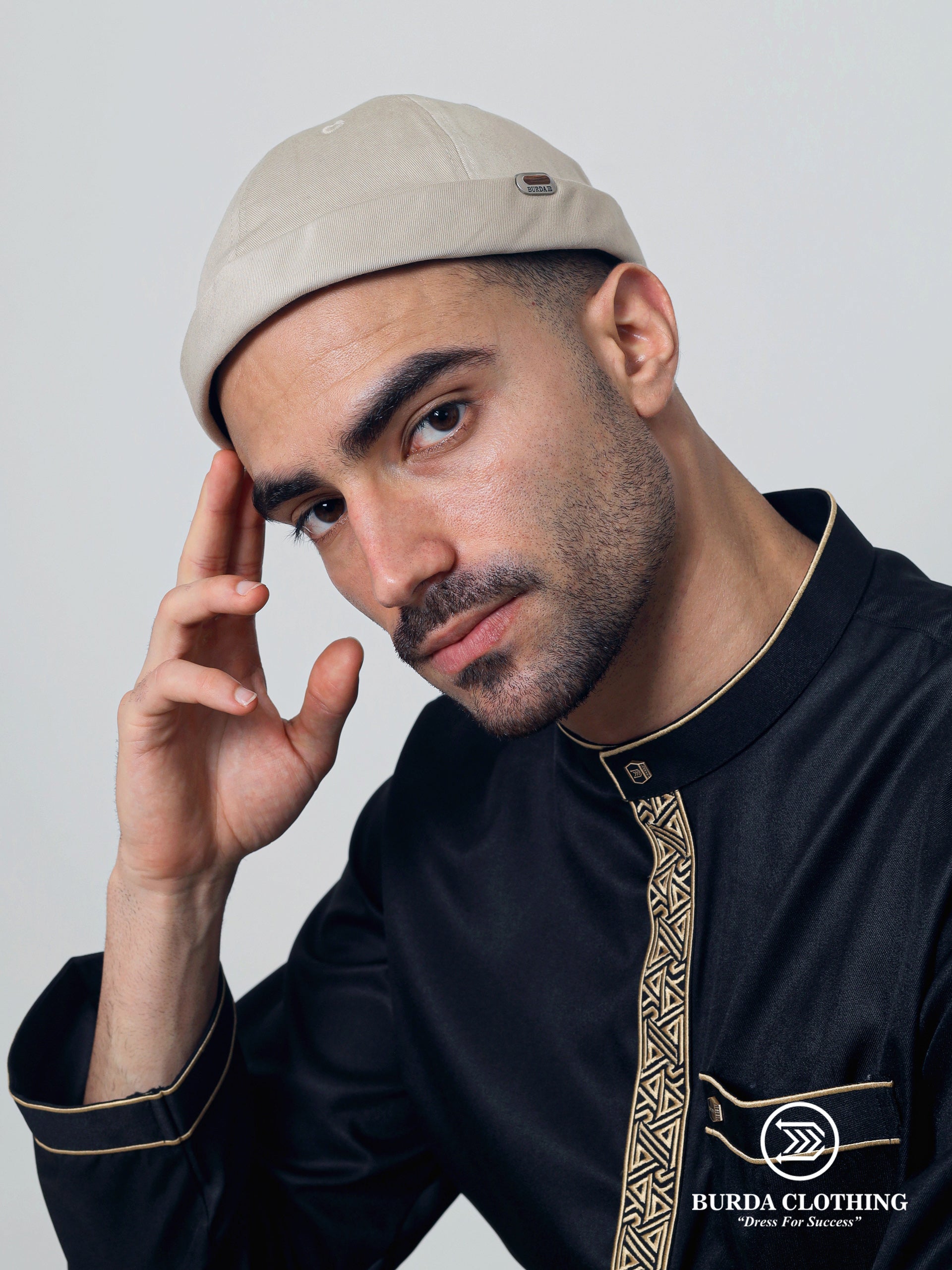 Premium Brimless Hat Beige by Burdaclothing