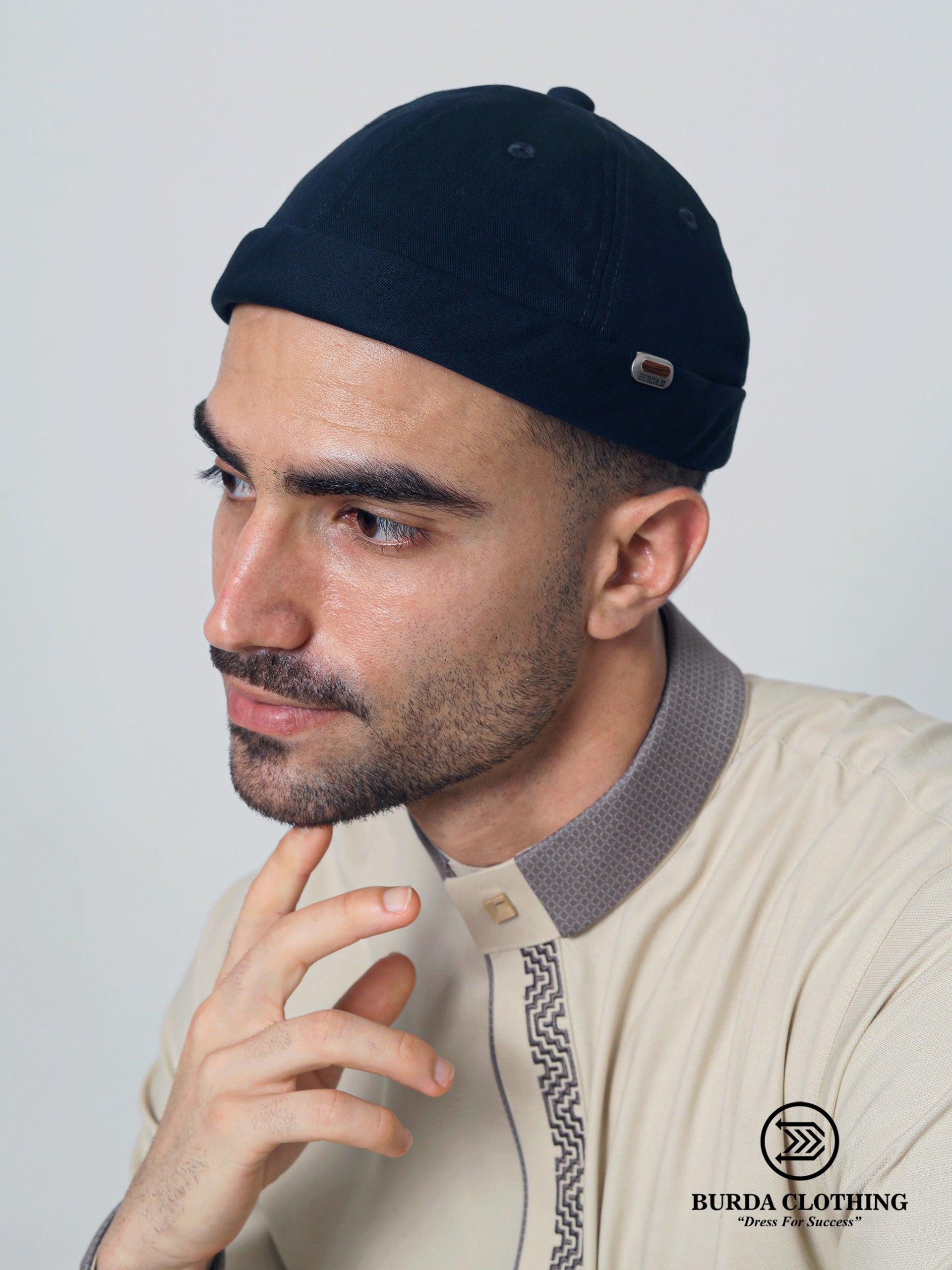 Premium Brimless Hat Navy Blue by Burdaclothing