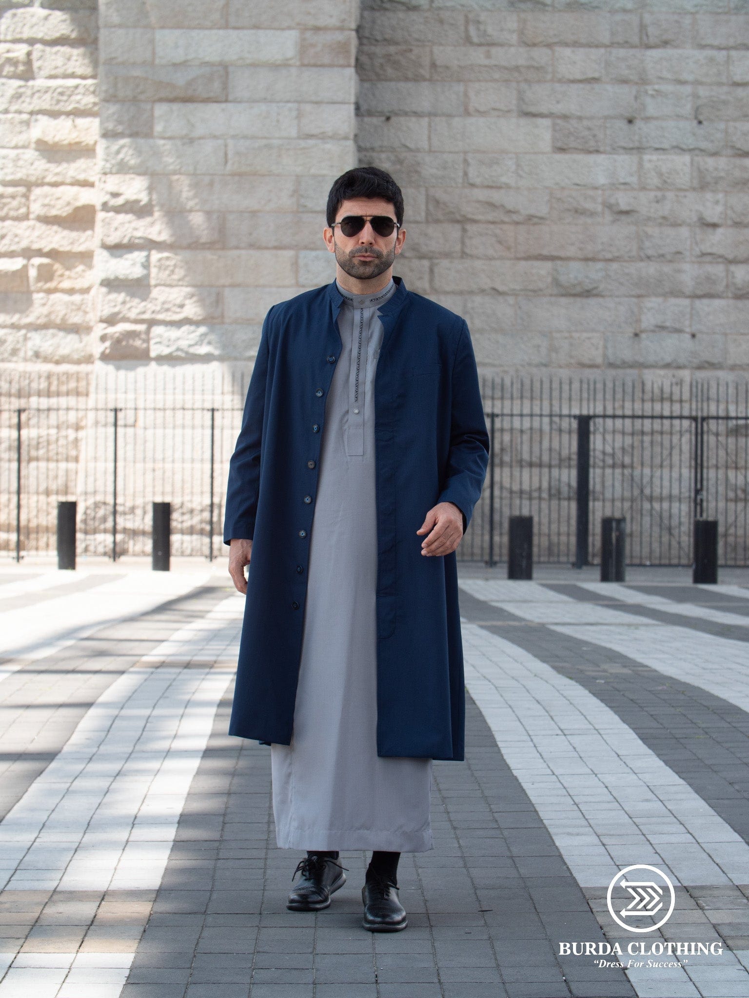 burdaclothing Premium Long Coat Oxford Blue