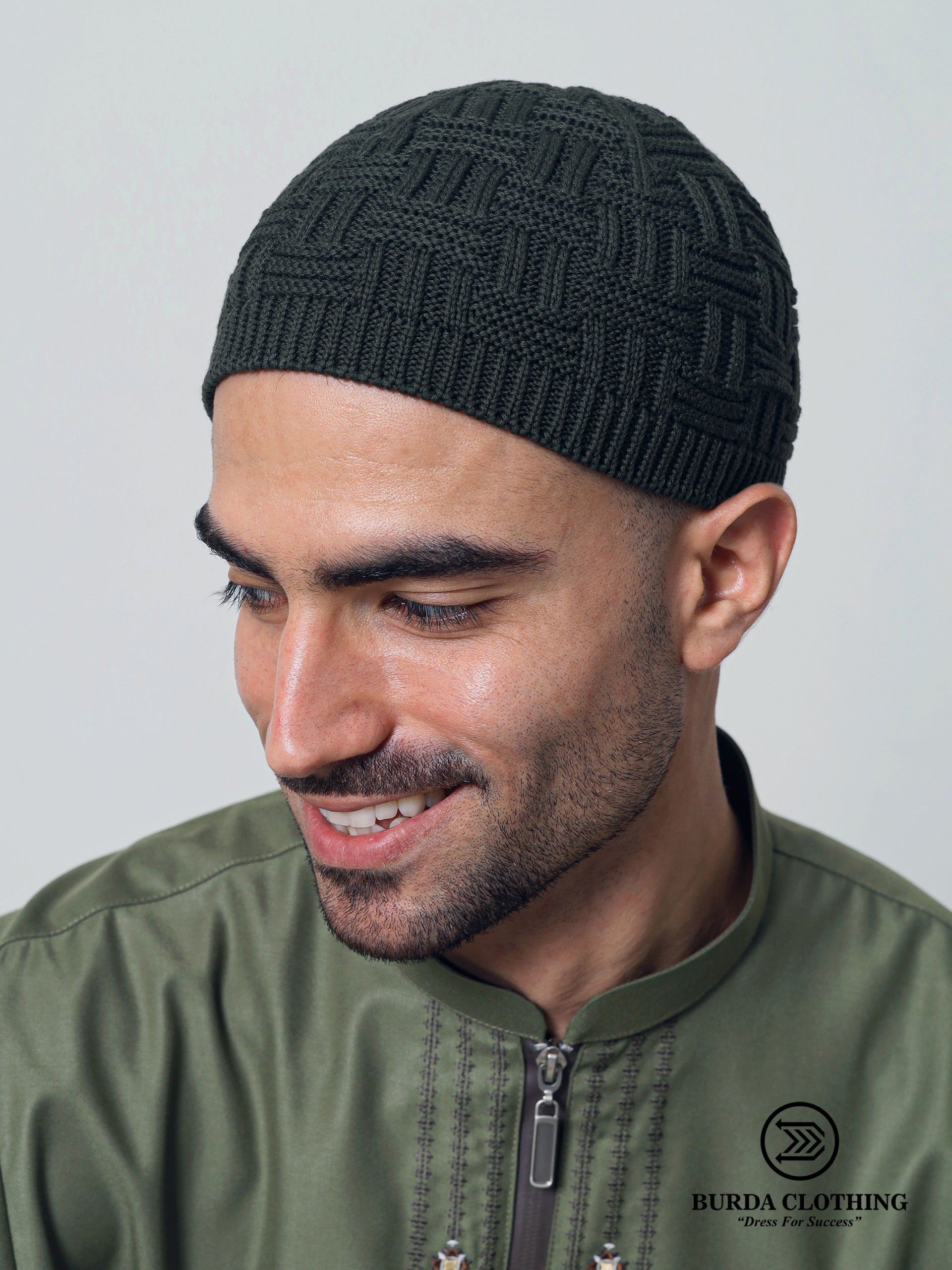 Premium Skull Kufi 01 Dark Green by Burdaclothing