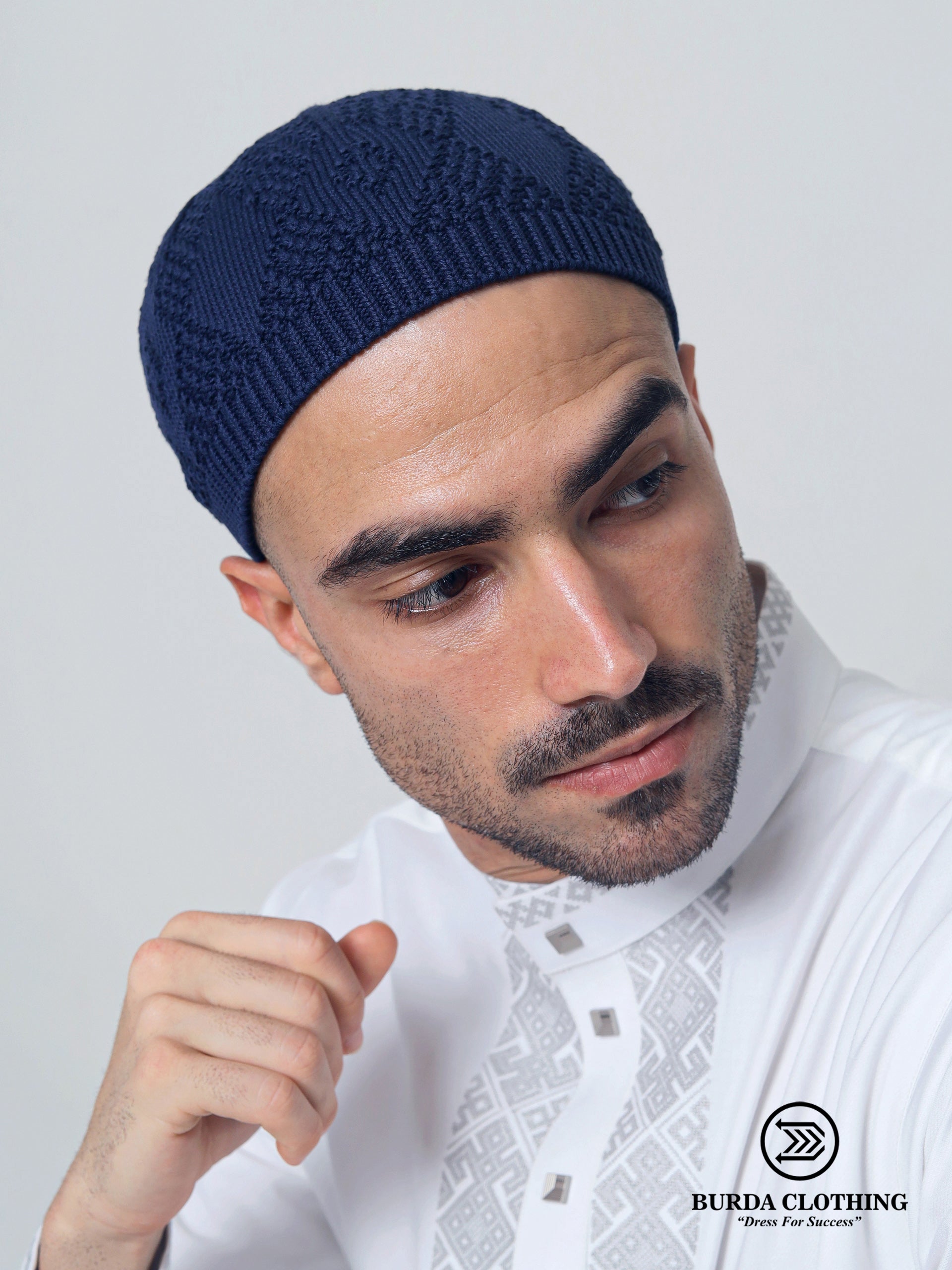 Premium Skull Kufi 02 Navy Blue by Burdaclothing