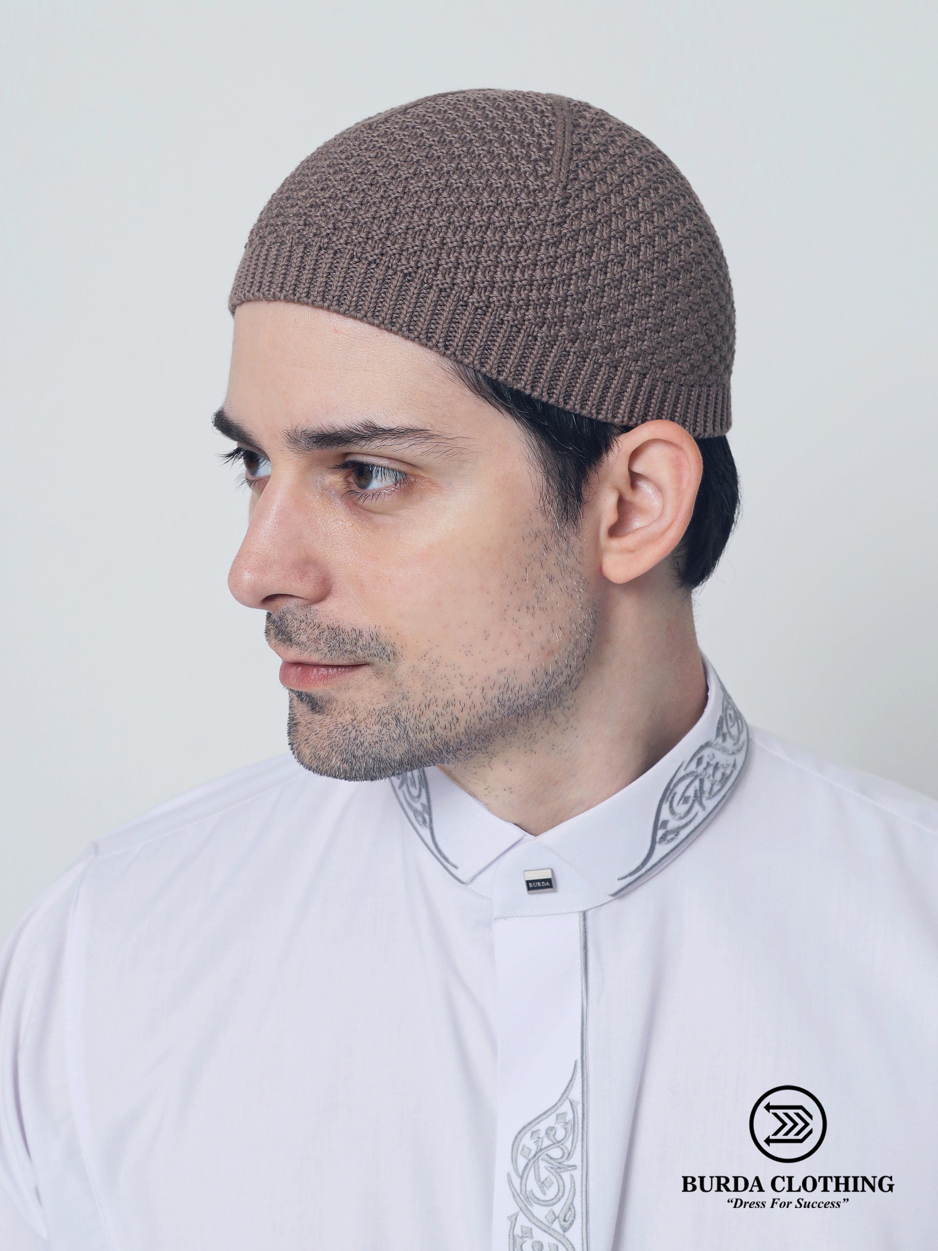Premium Skull Kufi 04 Brown by Burdaclothing