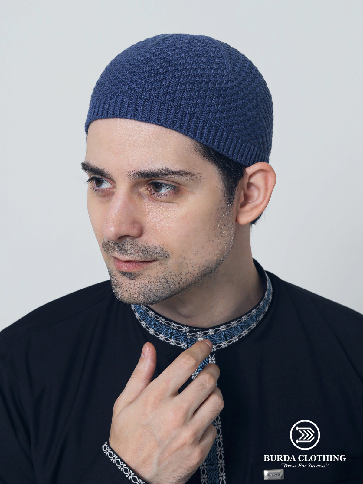 Premium Skull Kufi 04 Navy Blue by Burdaclothing