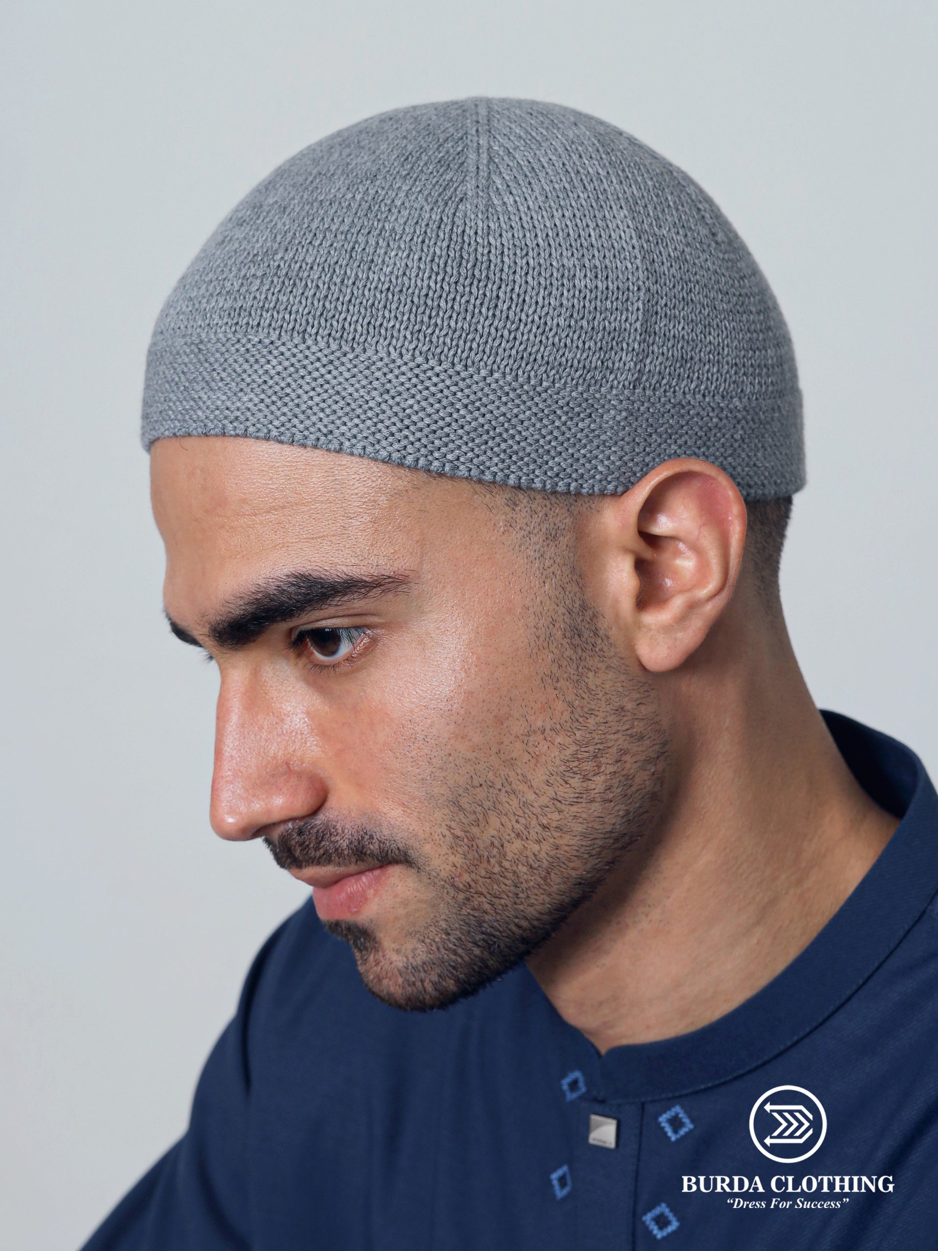 Premium Skull Kufi 05 Light Gray by Burdaclothing