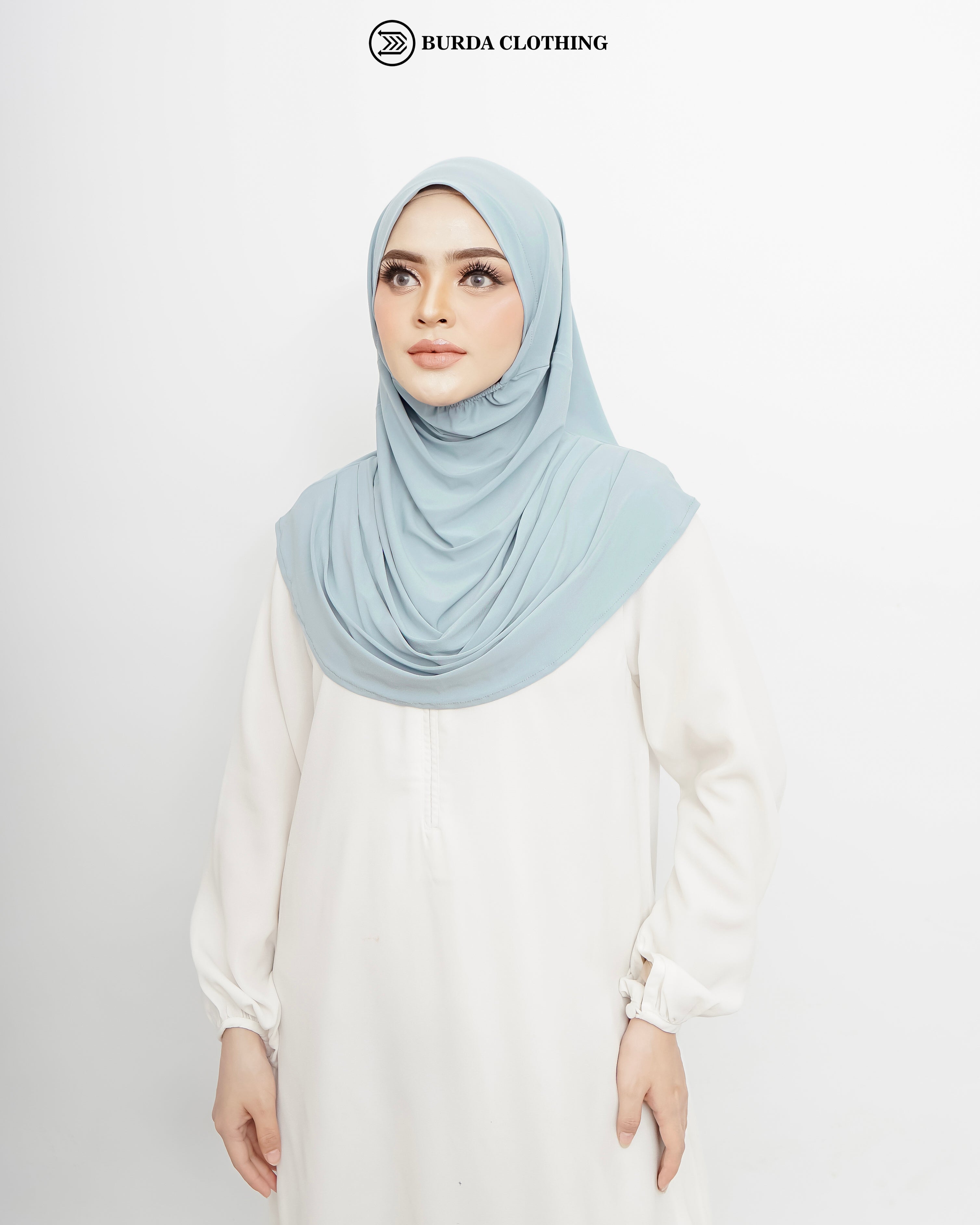 Pull on Hijab (Jersey) Light blue by Burdaclothing