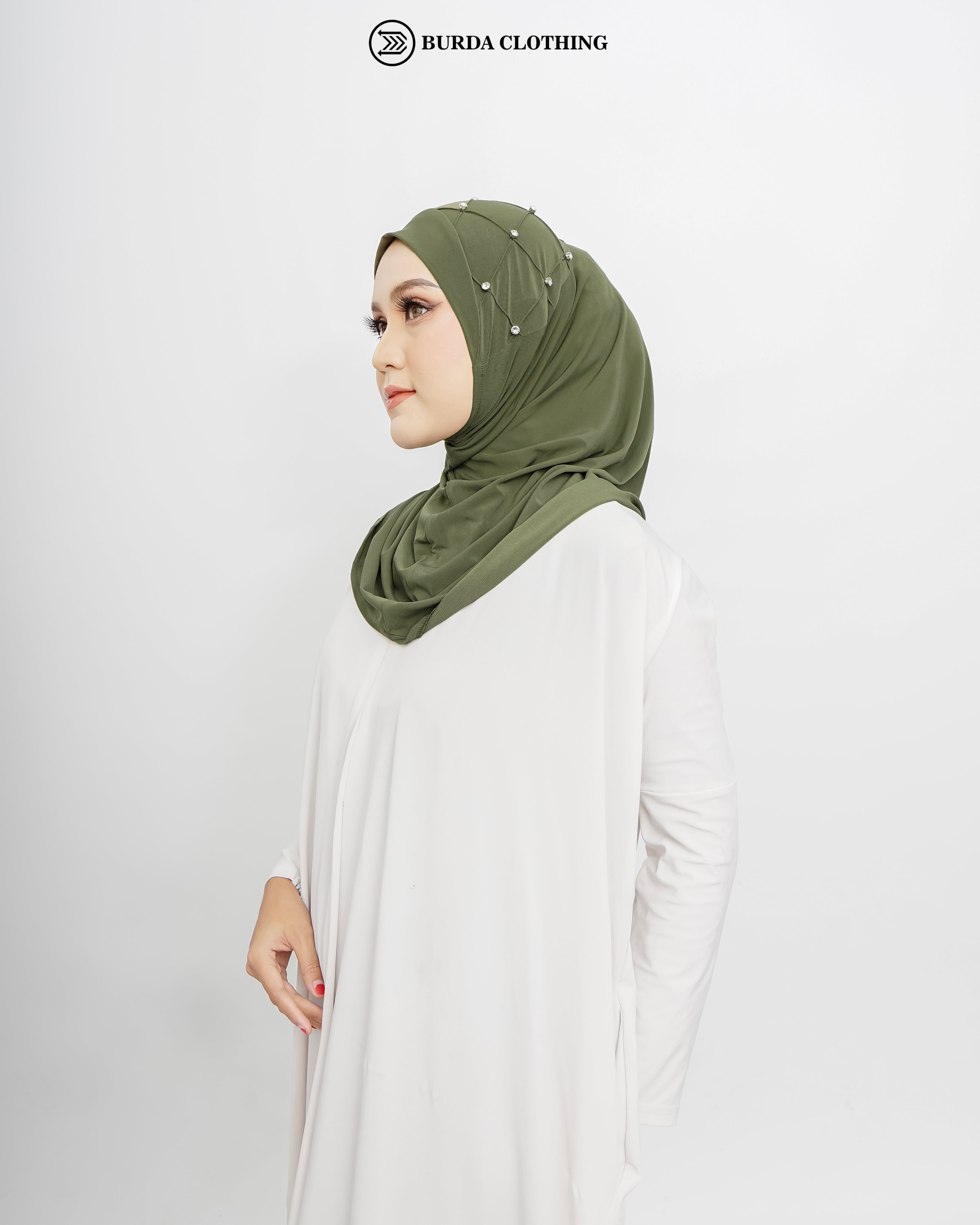 Pull on Hijab with stone (Jersey) by Burdaclothing