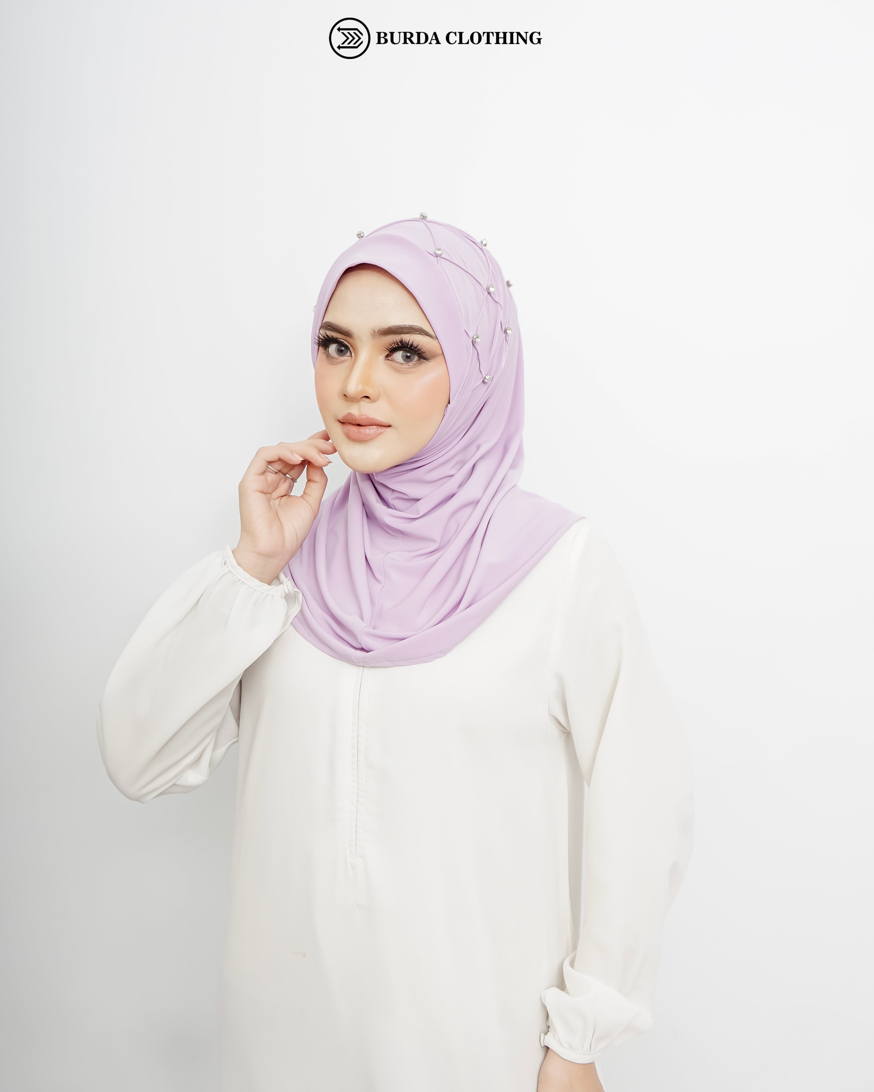 Pull on Hijab with stone (Jersey) by Burdaclothing