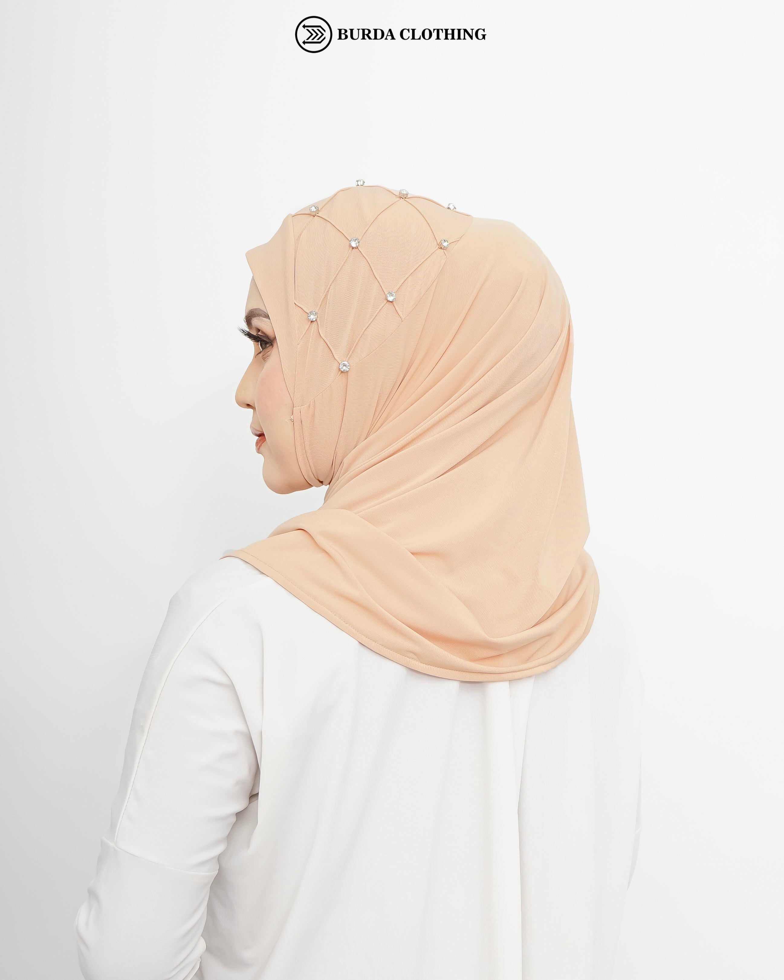 Pull on Hijab with stone (Jersey) by Burdaclothing