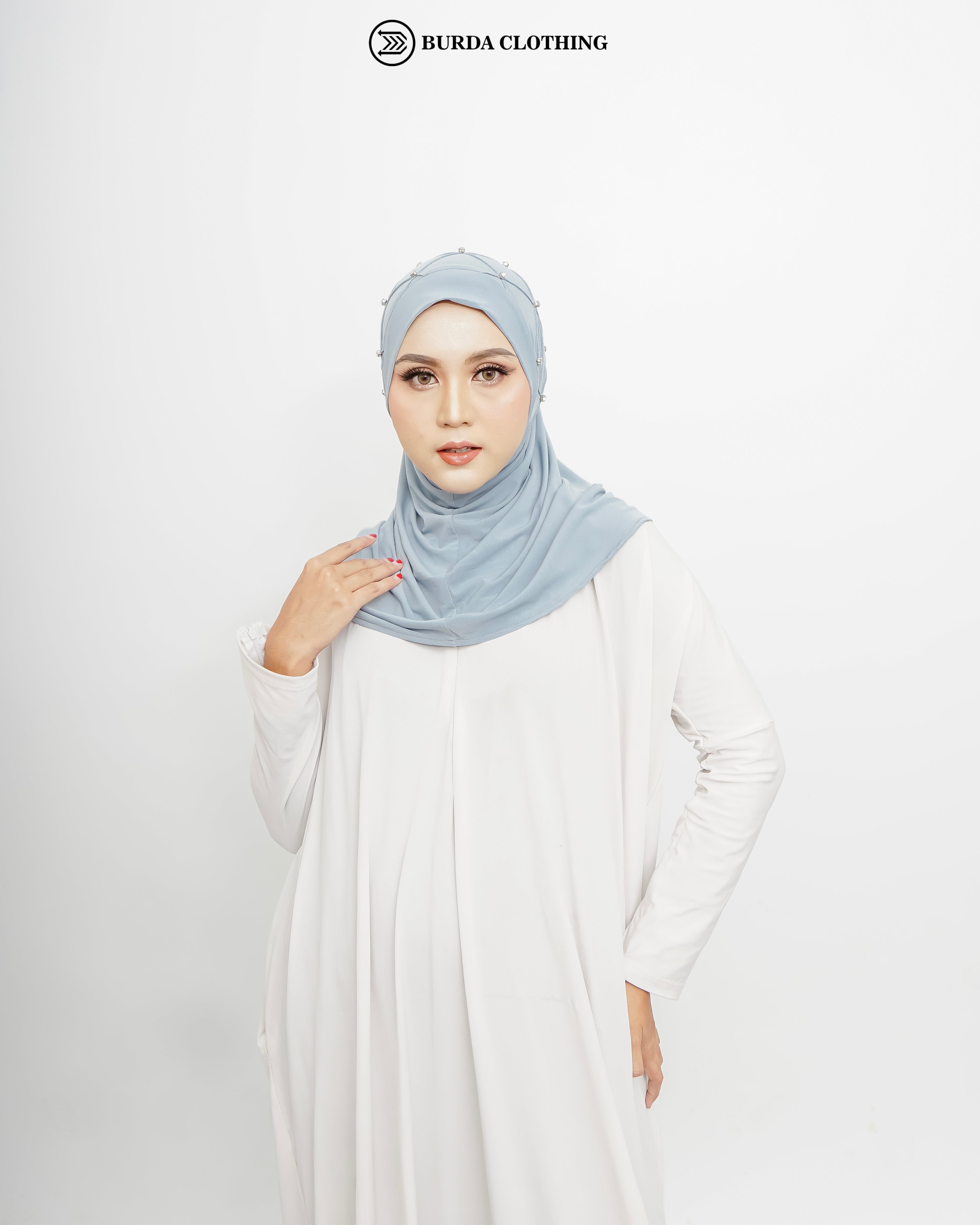 Pull on Hijab with stone (Jersey) by Burdaclothing
